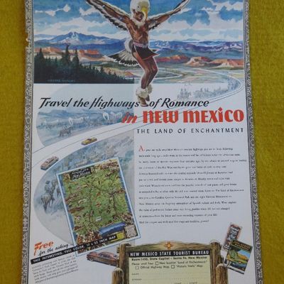 1950 New Mexico State Tourist Bureau with Man Dressed As An Eagle