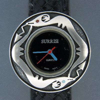 Surrisi Sterling Silver Coral Santa Fe Serpent Watch | TIAS — The 