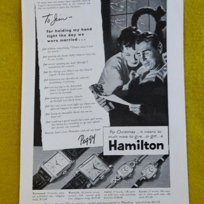 1953 Hamilton Watch with Woman Giving A Man A Gift