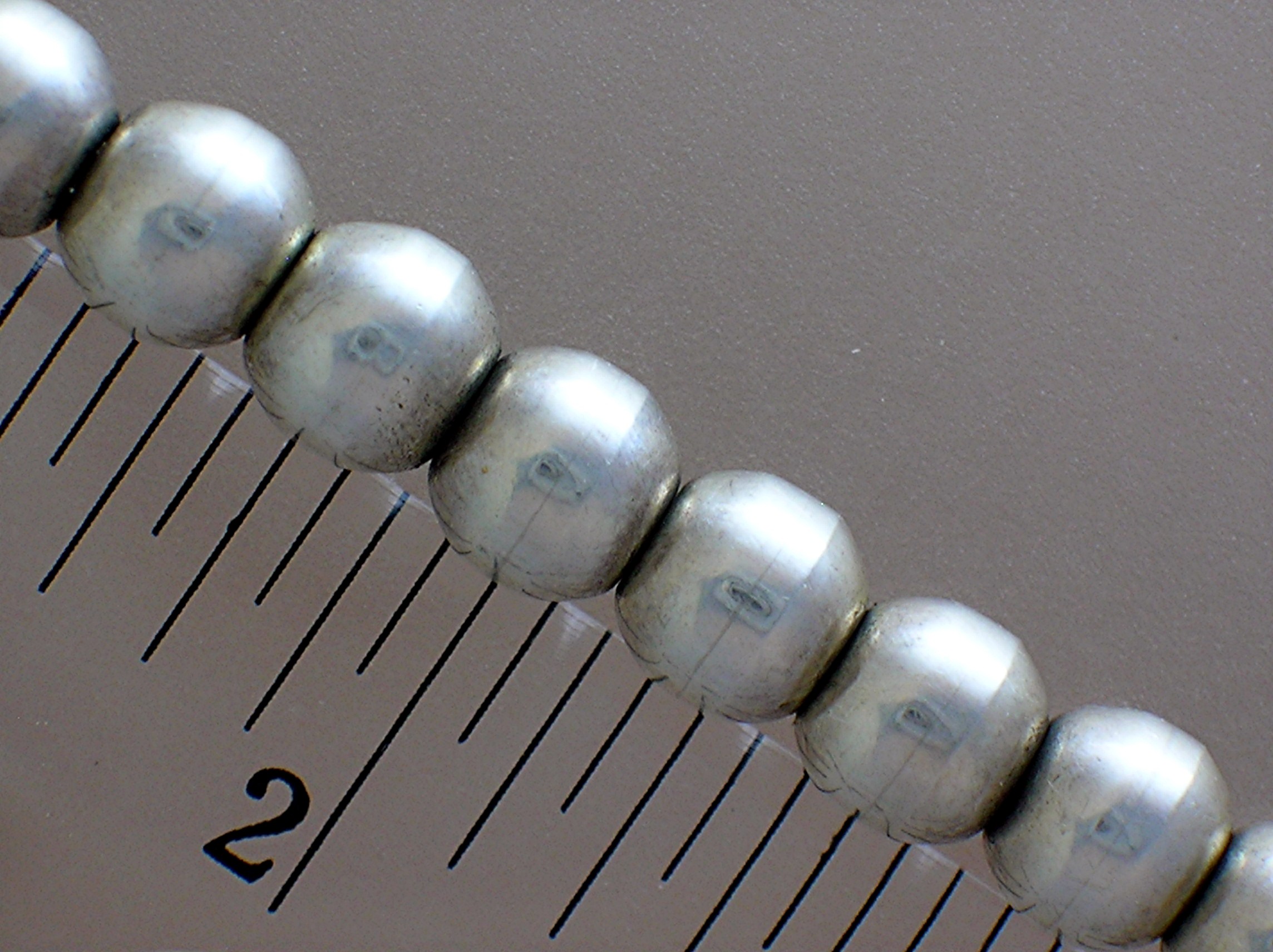 Sterling Silver Toggle Clasp Bead necklace 18 inch