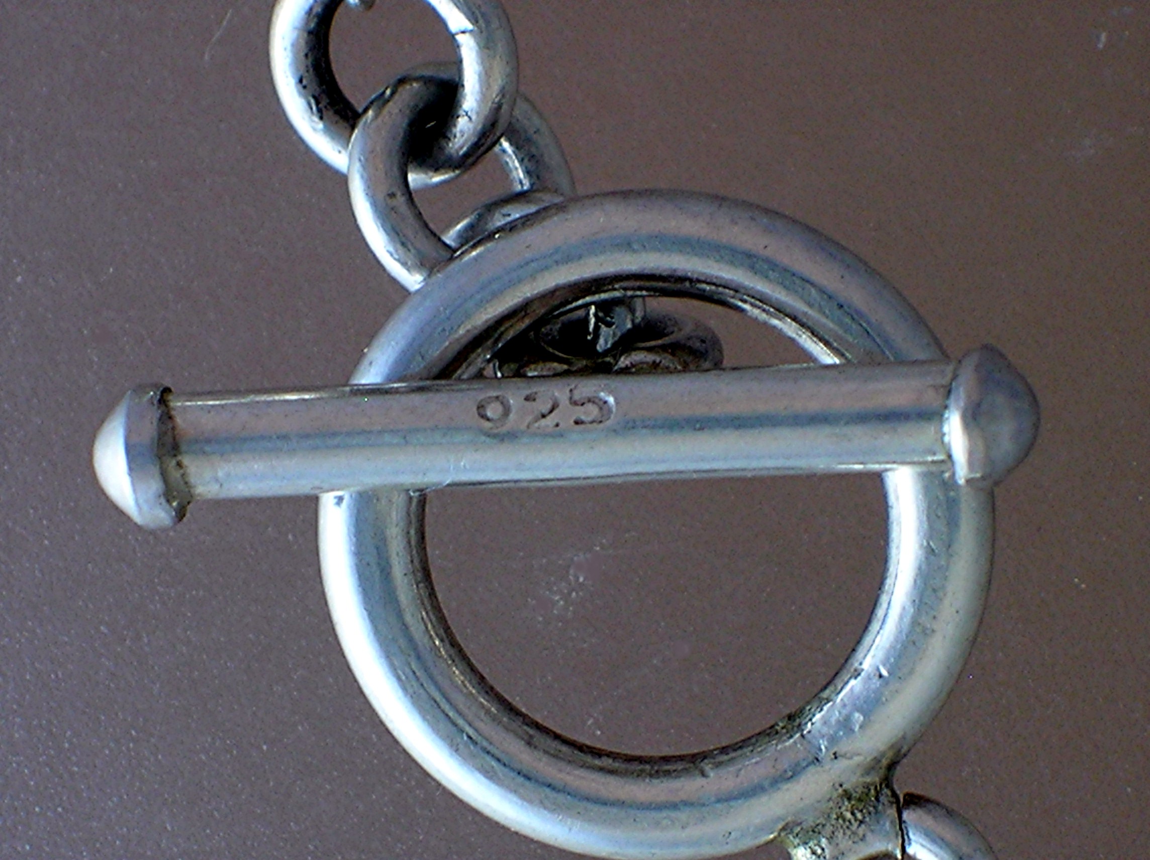 Sterling Silver Toggle Clasp Bead necklace 18 inch