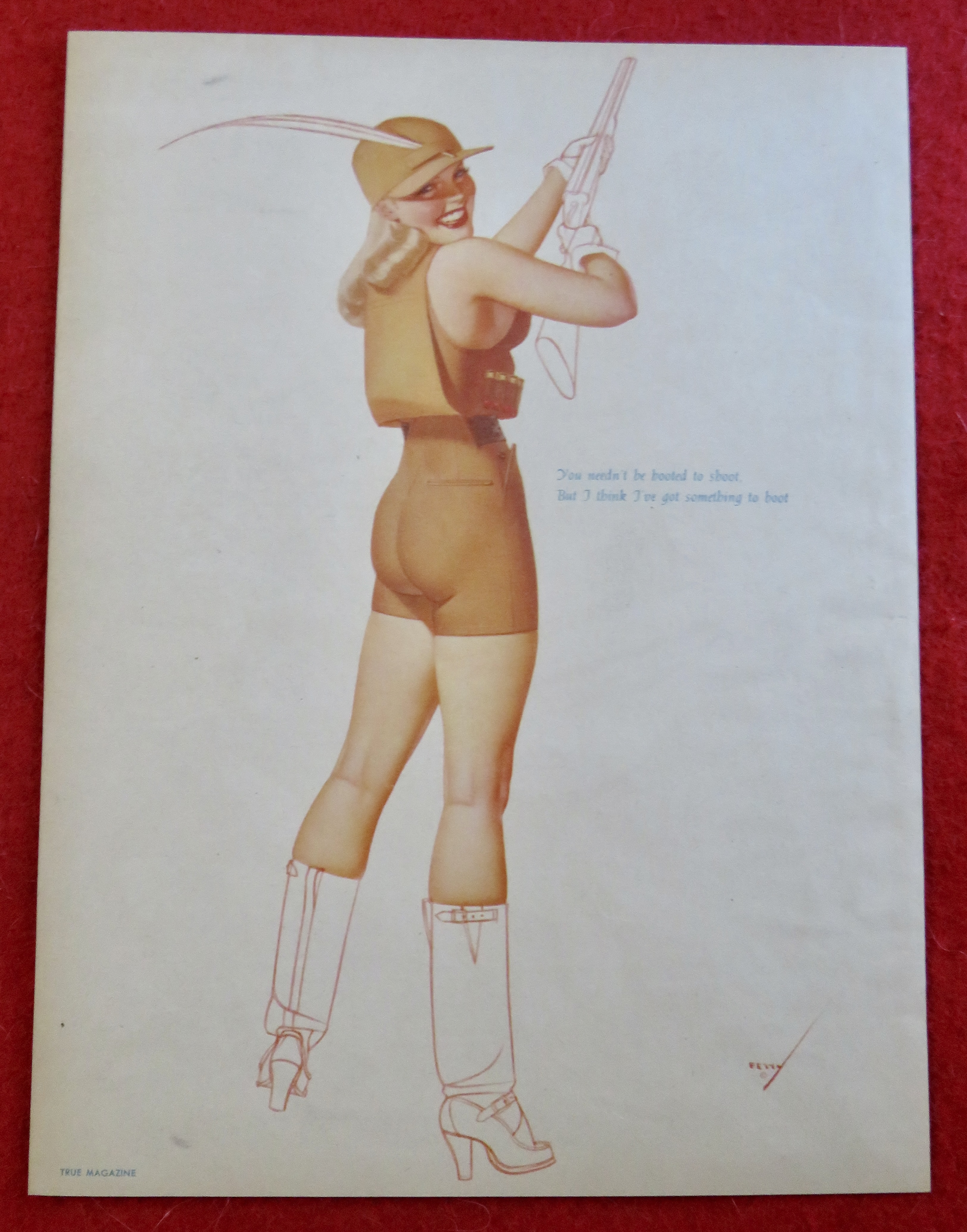 1940's Sexy George Petty Girl Pin Up Girl With A Gun