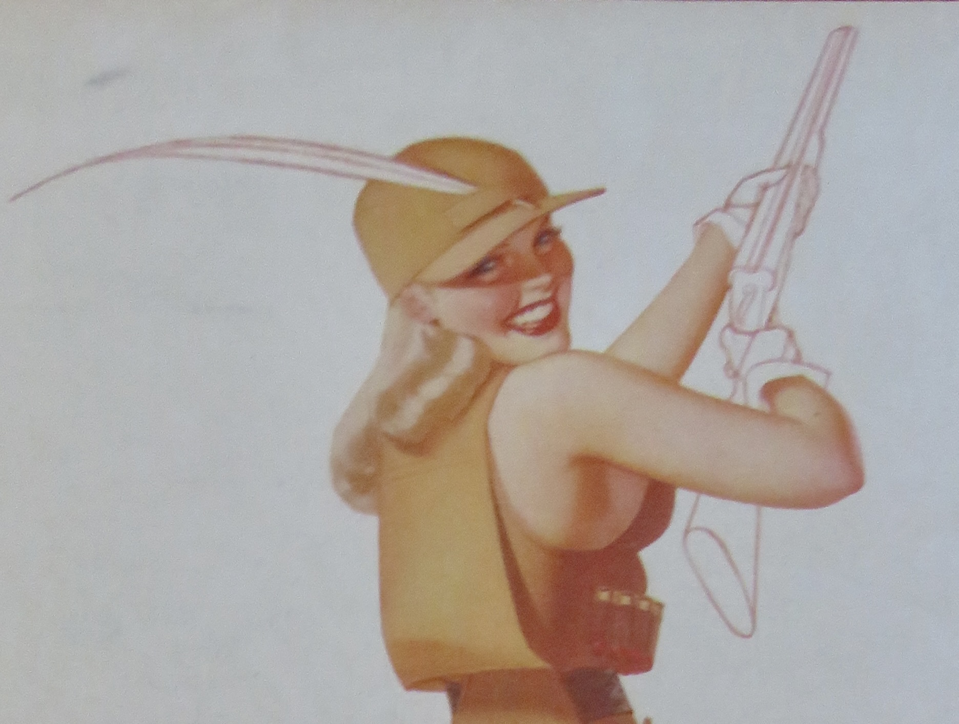 1940's Sexy George Petty Girl Pin Up Girl With A Gun