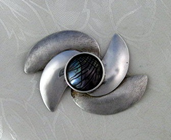 Sterling Silver Mabe Pearl SUSAN MARIA Brooch