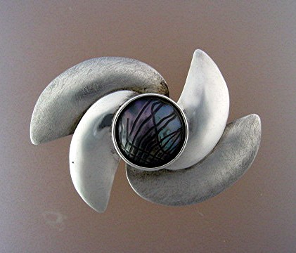 Sterling Silver Mabe Pearl SUSAN MARIA Brooch