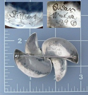 Sterling Silver Mabe Pearl SUSAN MARIA Brooch