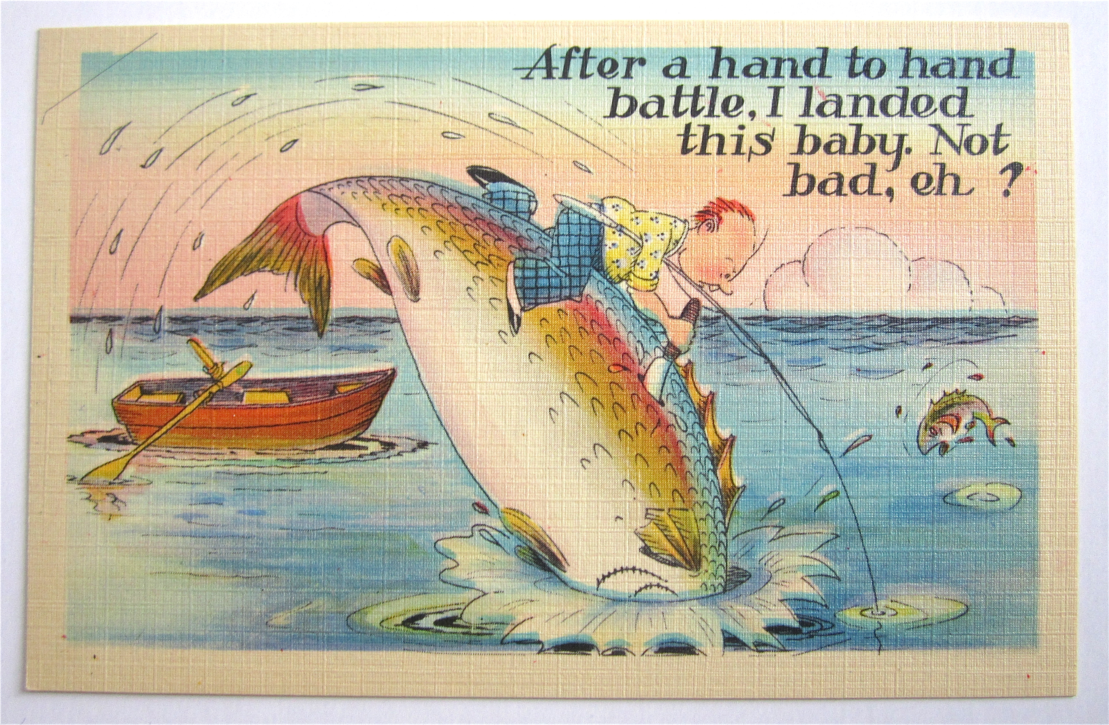 Man On Fish Postcard
