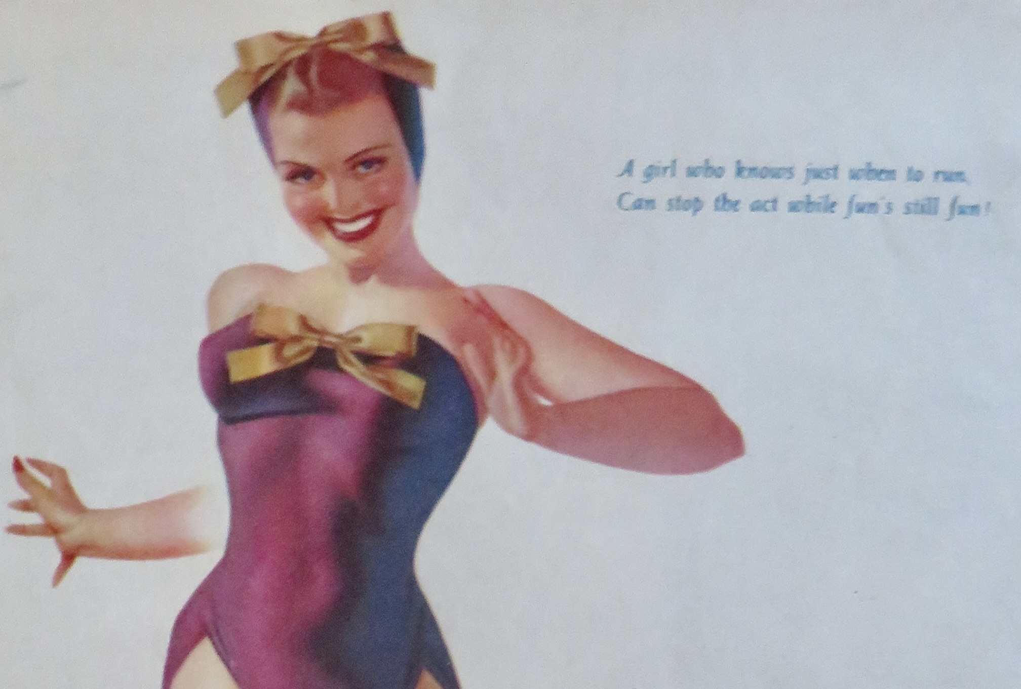 1940's Sexy George Petty Girl Pin Up Girl In Swim Suit