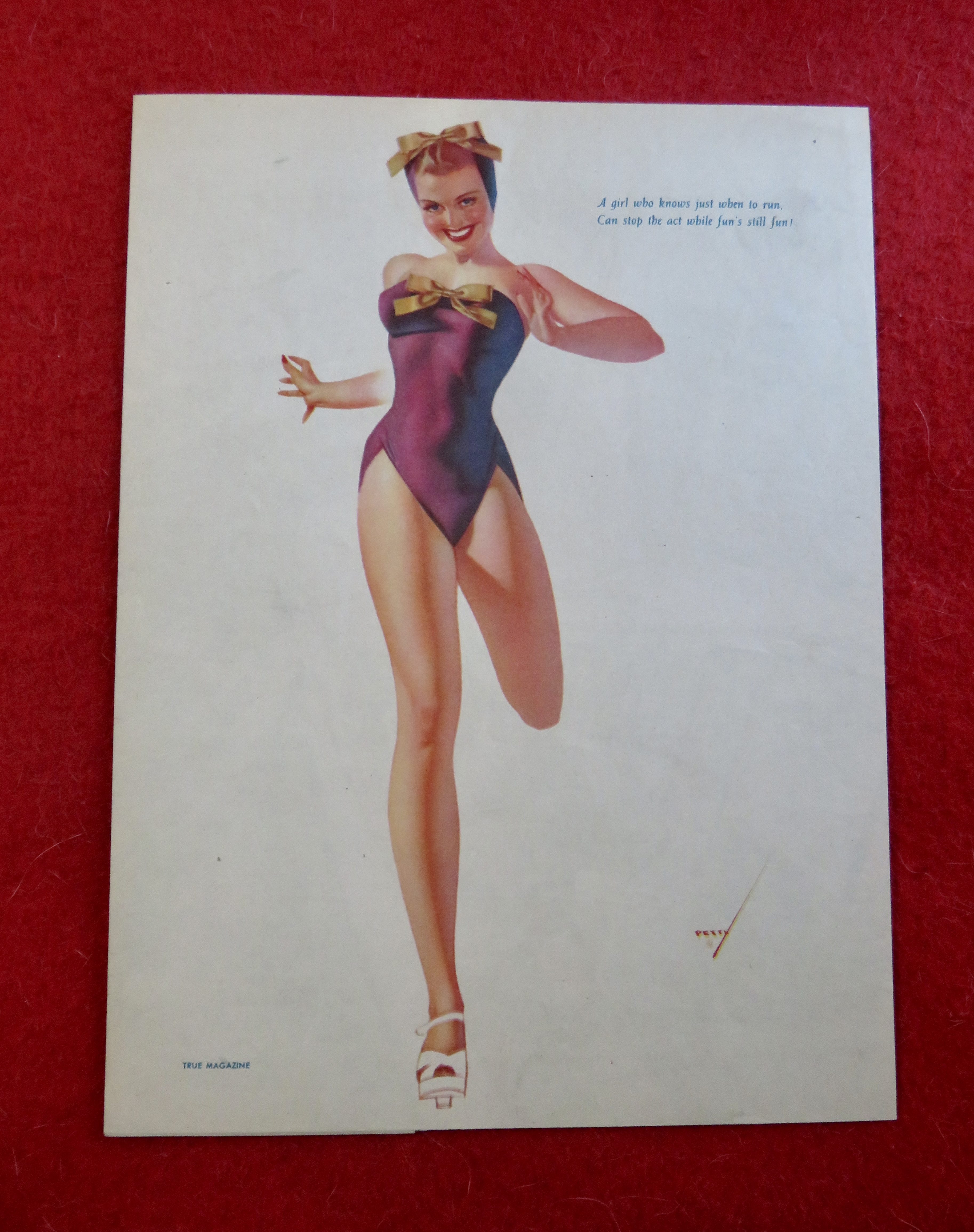 1940's Sexy George Petty Girl Pin Up Girl In Swim Suit