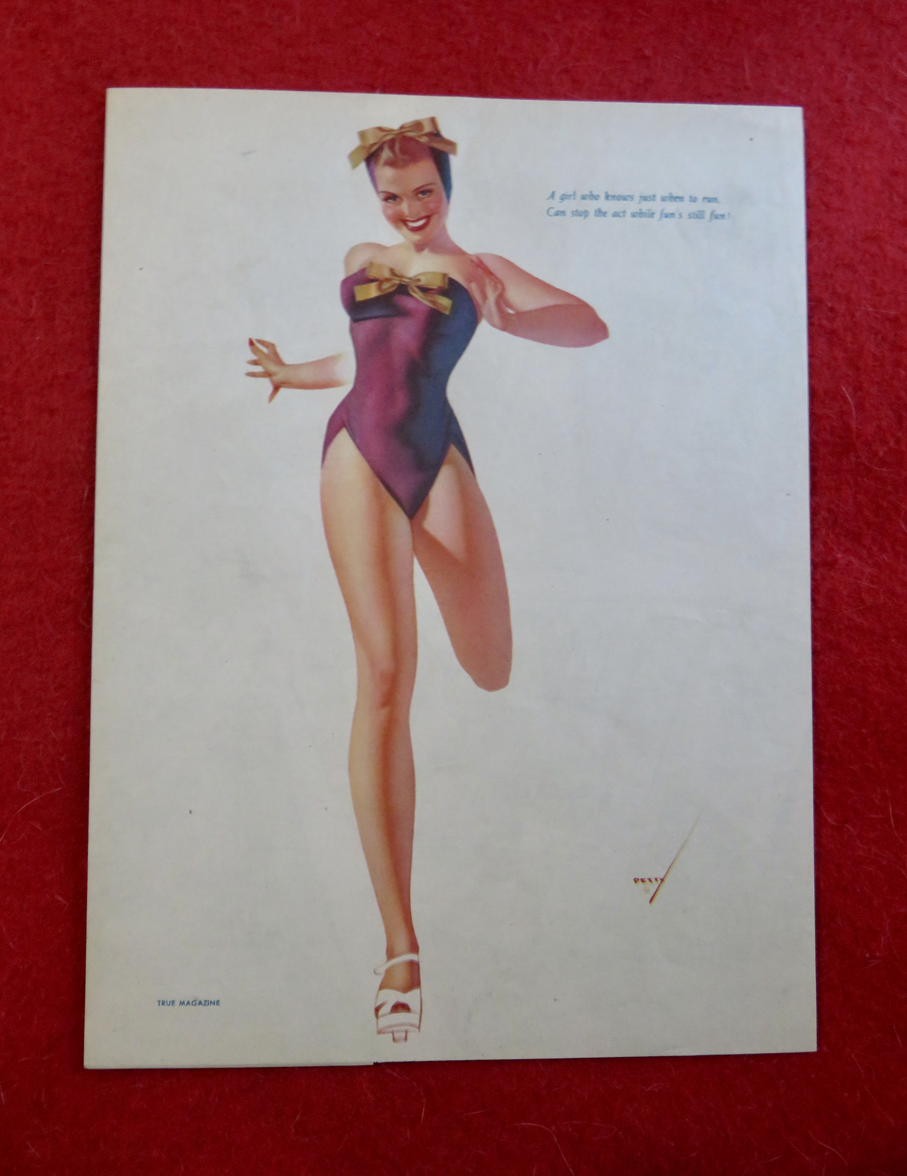 1940's Sexy George Petty Girl Pin Up Girl In Swim Suit