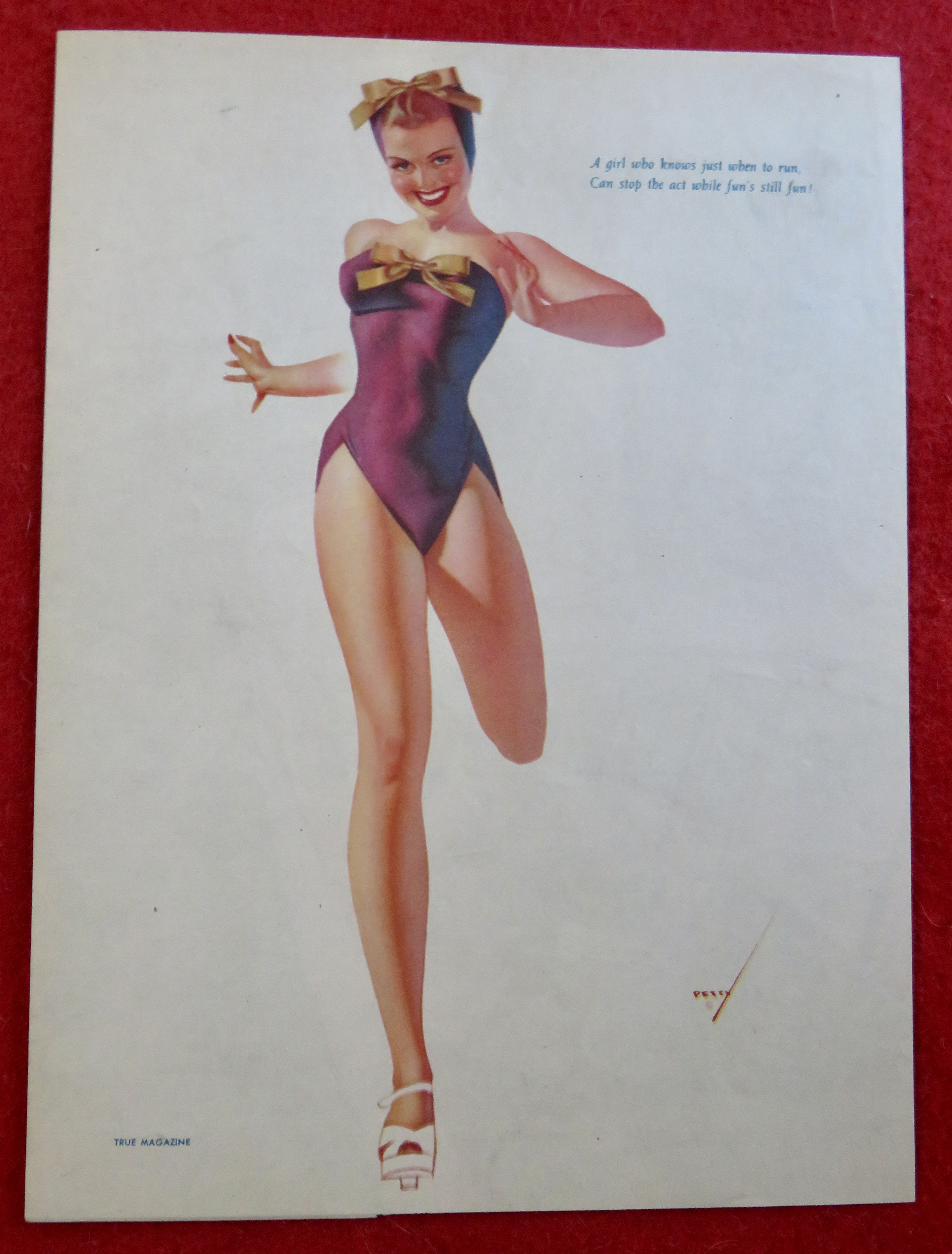 1940's Sexy George Petty Girl Pin Up Girl In Swim Suit