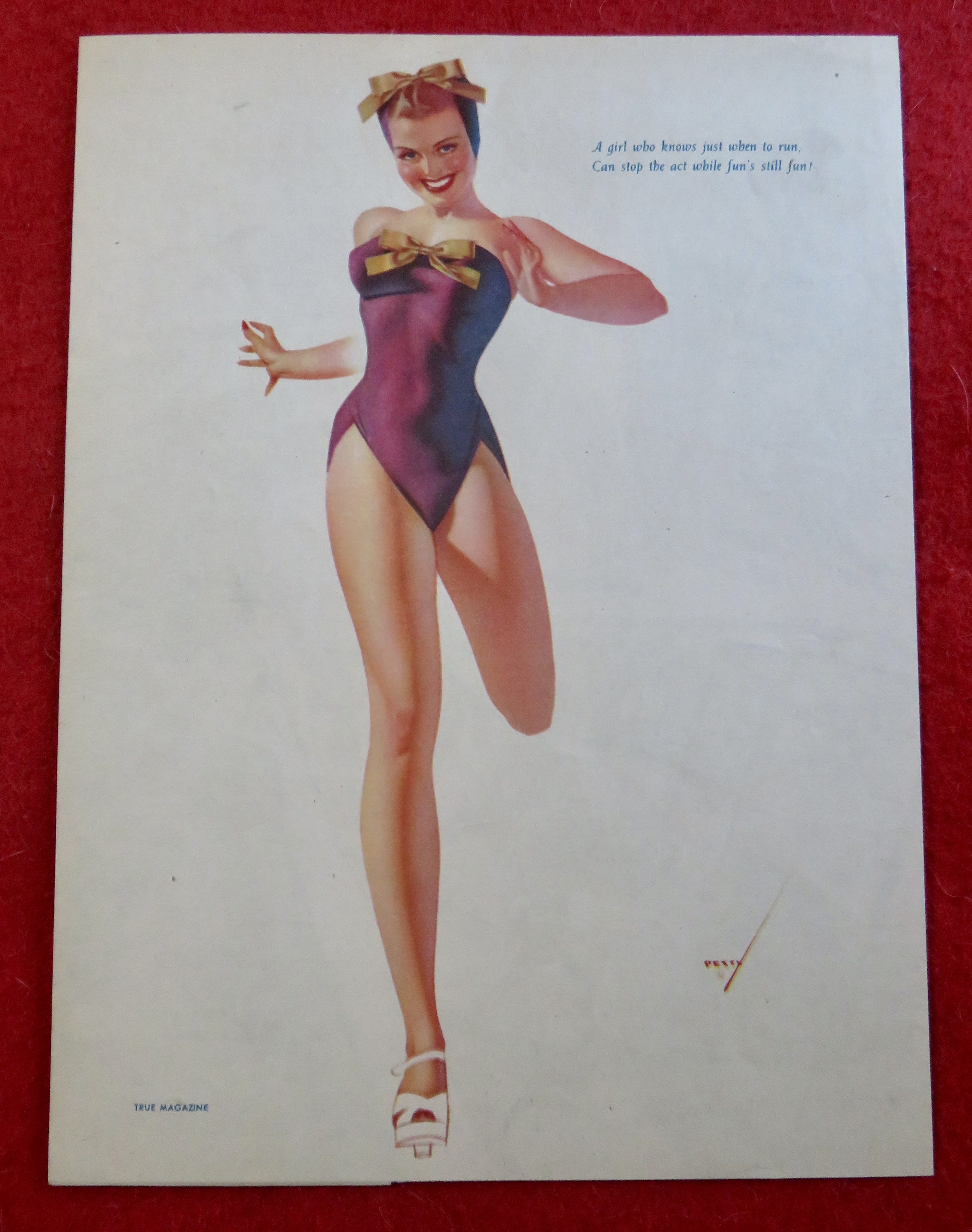 1940's Sexy George Petty Girl Pin Up Girl In Swim Suit