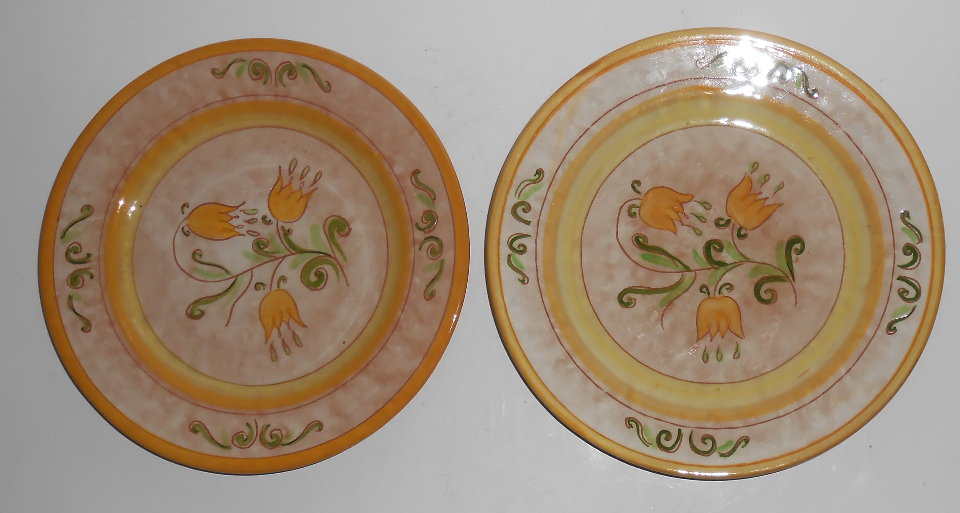 Stangl Pottery Yellow Tulip Terra Rose Pair Salad Plts