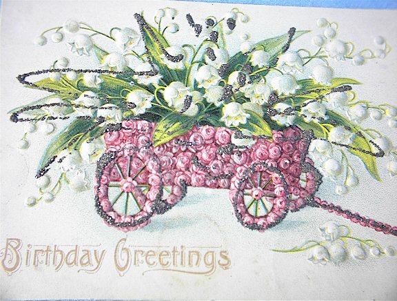 1917 Lilies of the Valley Birthday Greetings