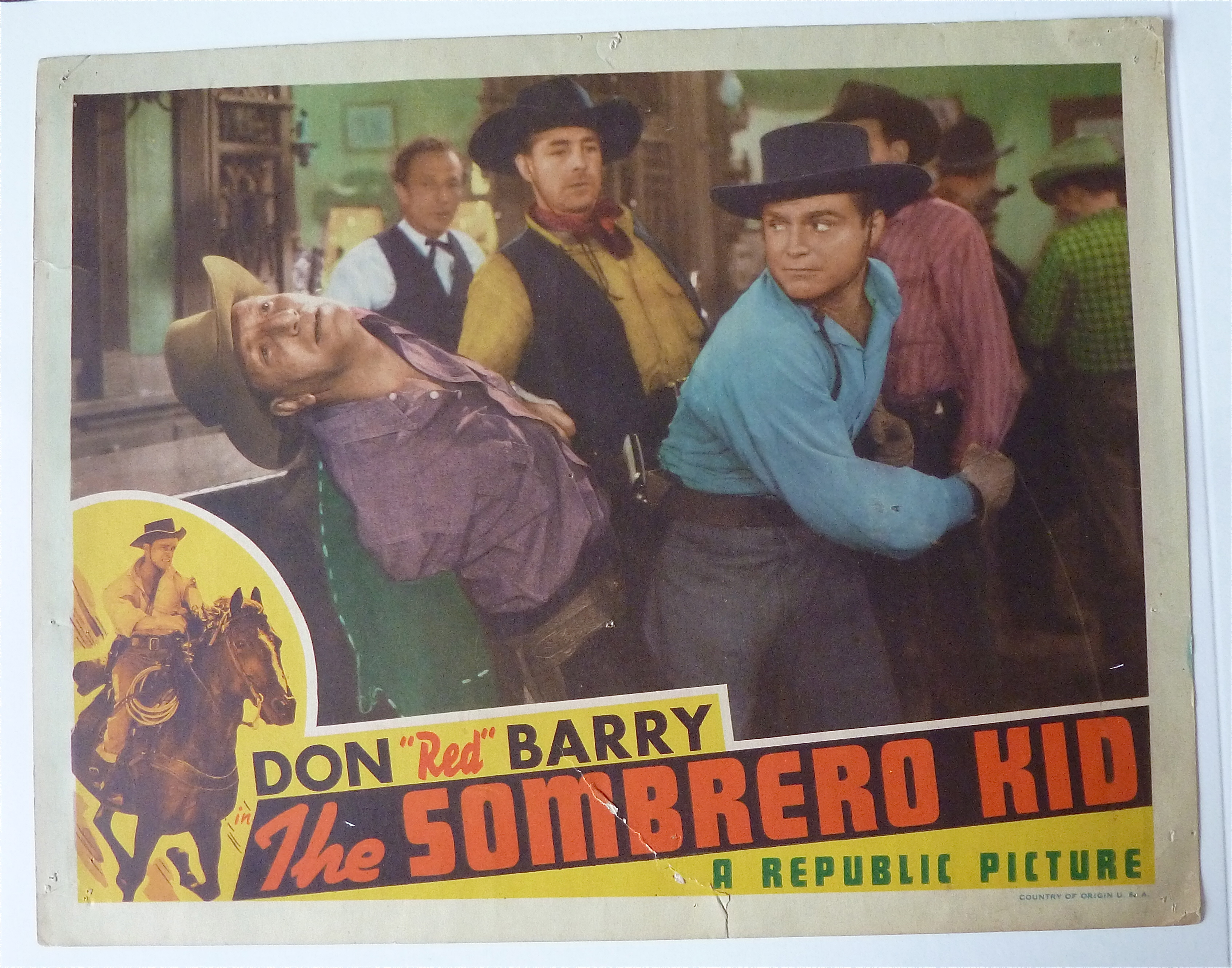 The Sombrero Kid Lobby Card 1940's Don (RED) Barry
