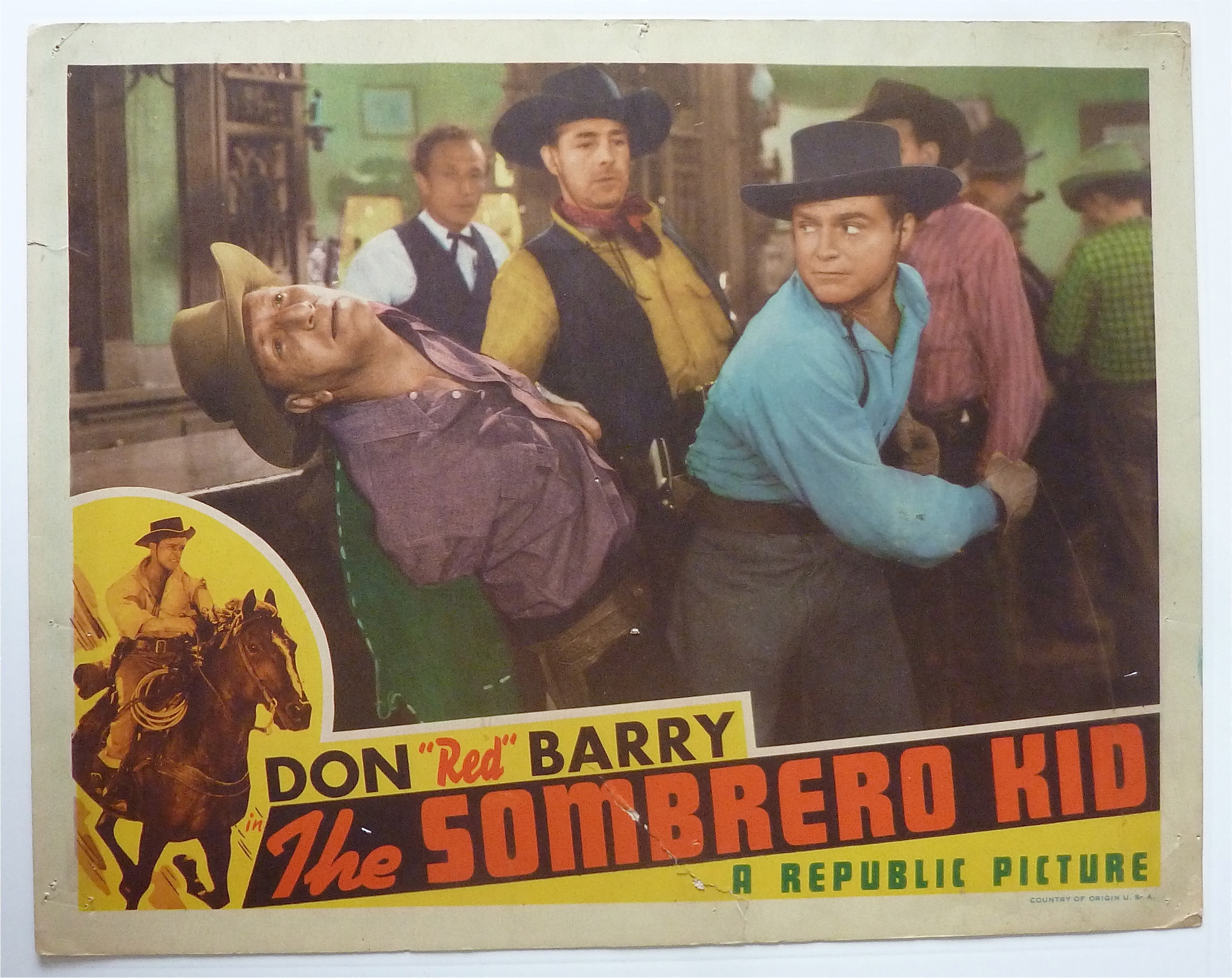 The Sombrero Kid Lobby Card 1940's Don (RED) Barry