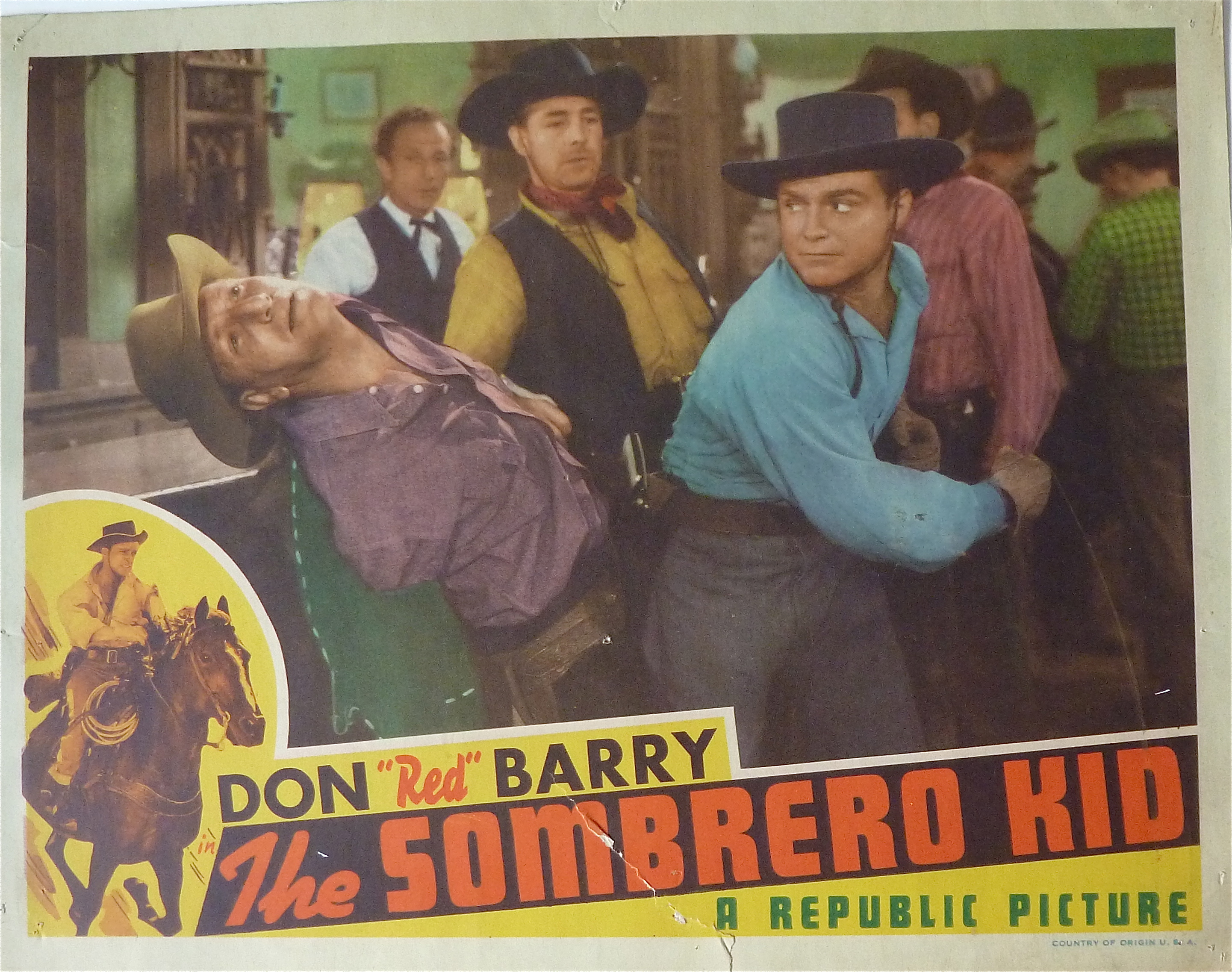 The Sombrero Kid Lobby Card 1940's Don (RED) Barry
