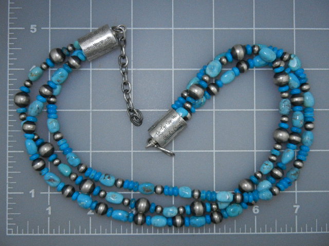 Native American Sterling Silver Turquoise Necklace