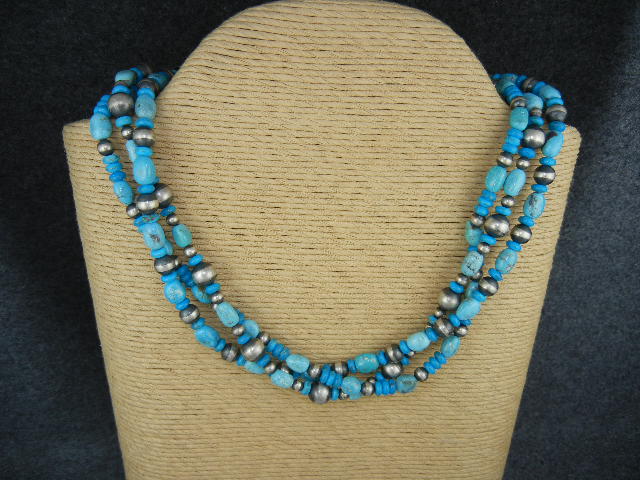 Native American Sterling Silver Turquoise Necklace