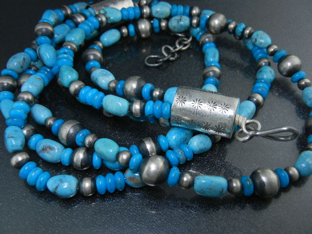 Native American Sterling Silver Turquoise Necklace