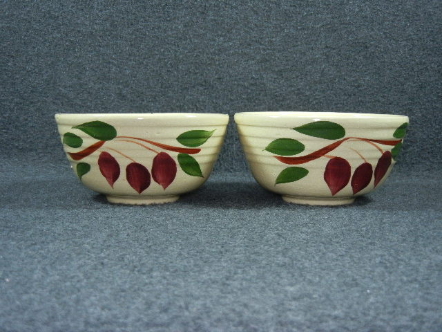 Watt Pottery American Red Bud ribbed cereal bowl