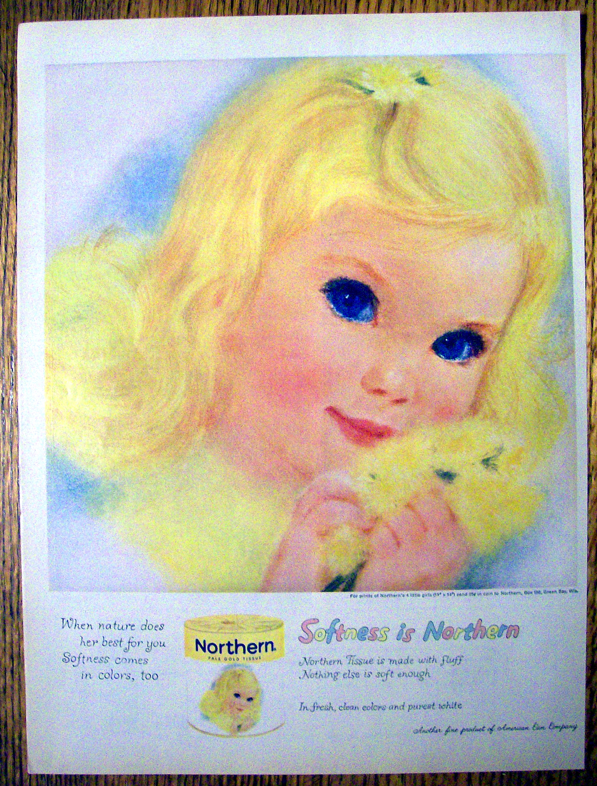 1960 Northern Toilet Tissue w/Lovely Blond Haired Girl