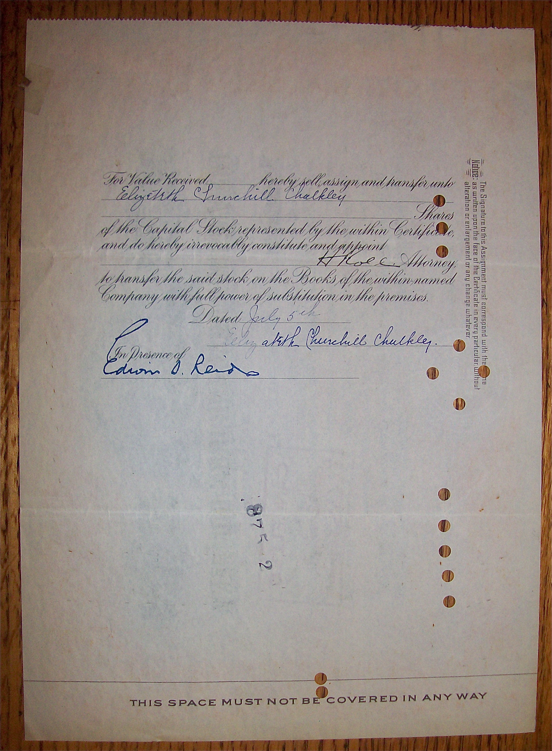 1933 Virginia Coal & Iron Company Stock Certificate