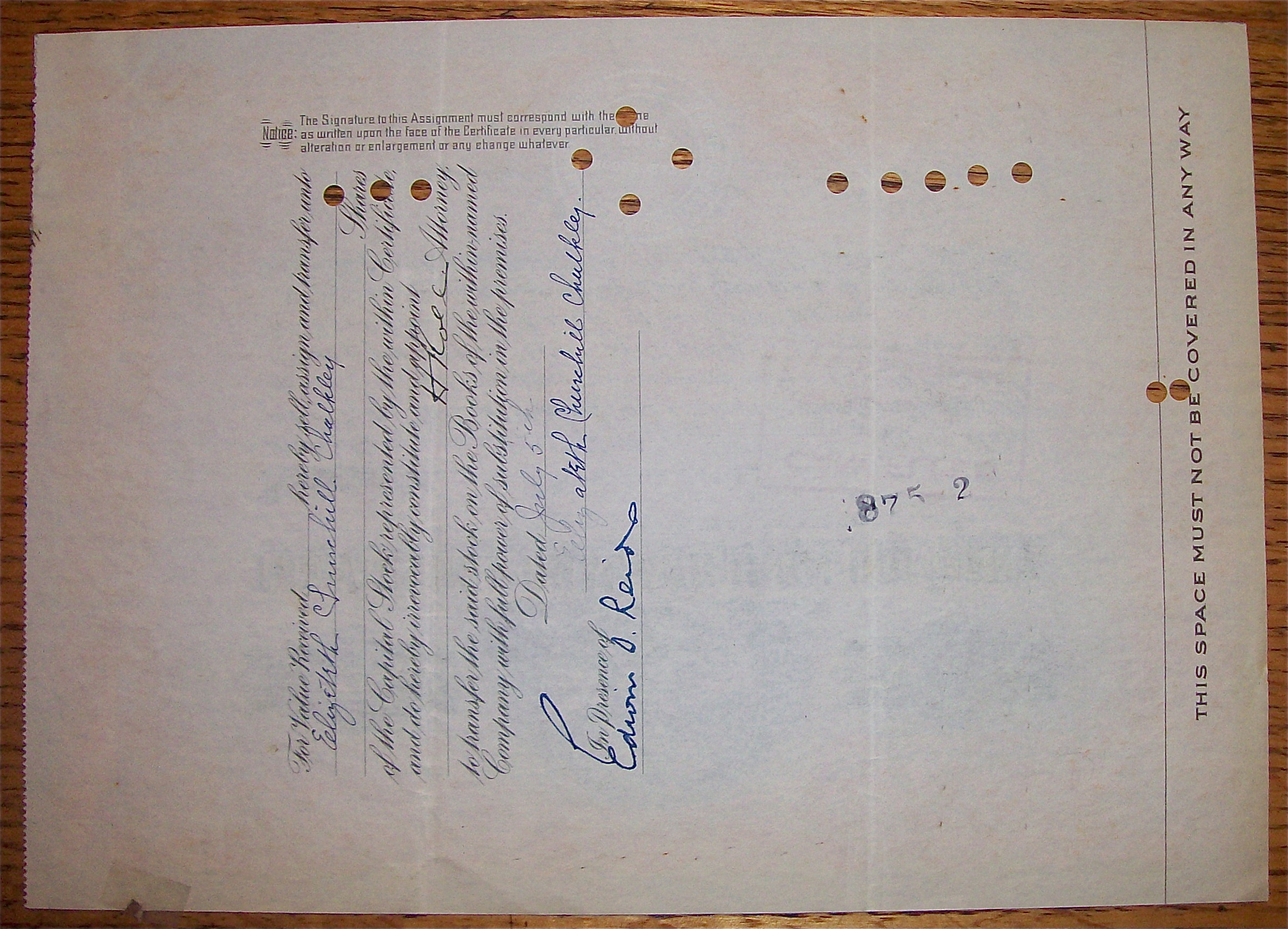 1933 Virginia Coal & Iron Company Stock Certificate