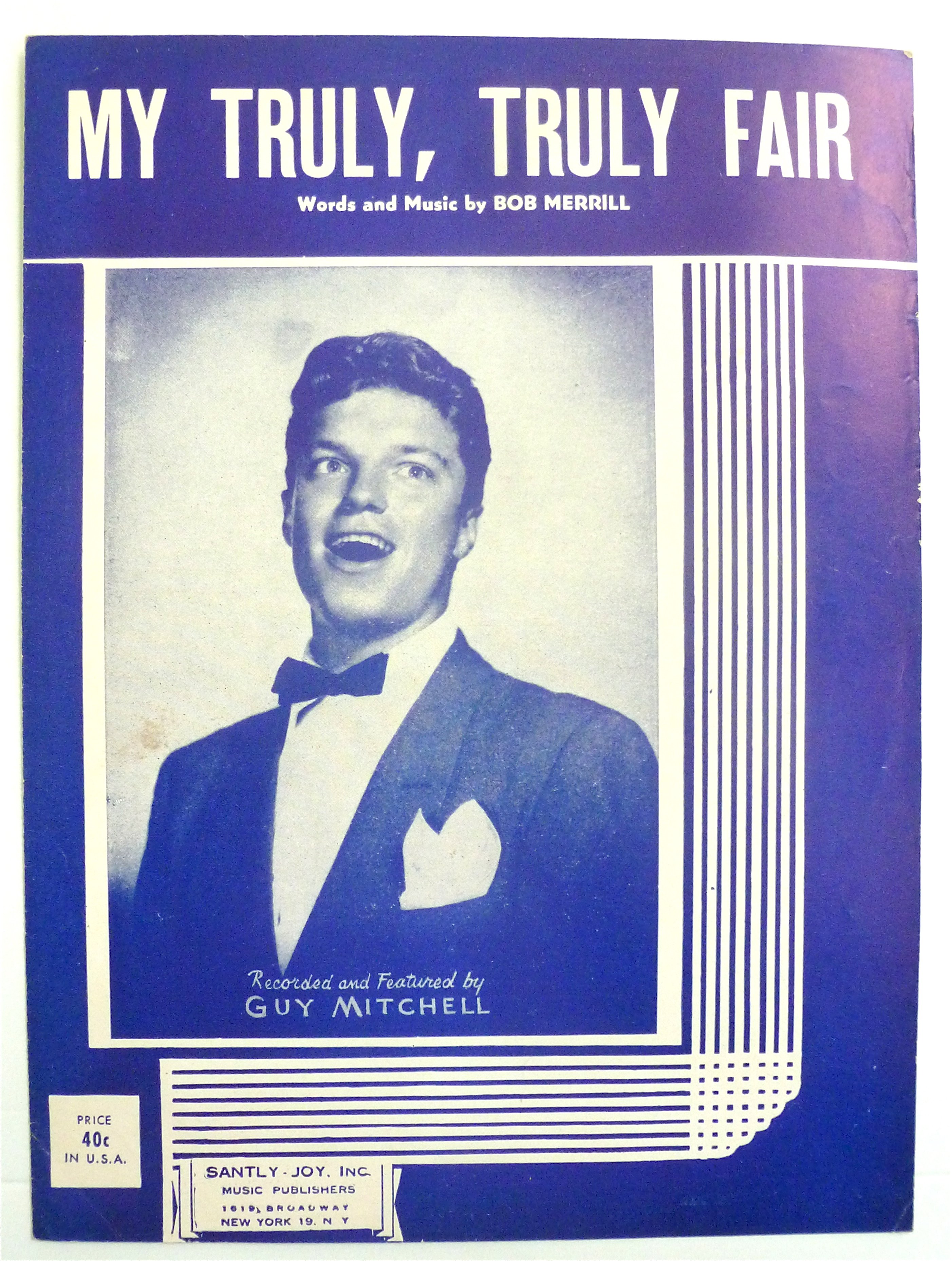 Sheet Music For 1951 My Truly, Truly Fair