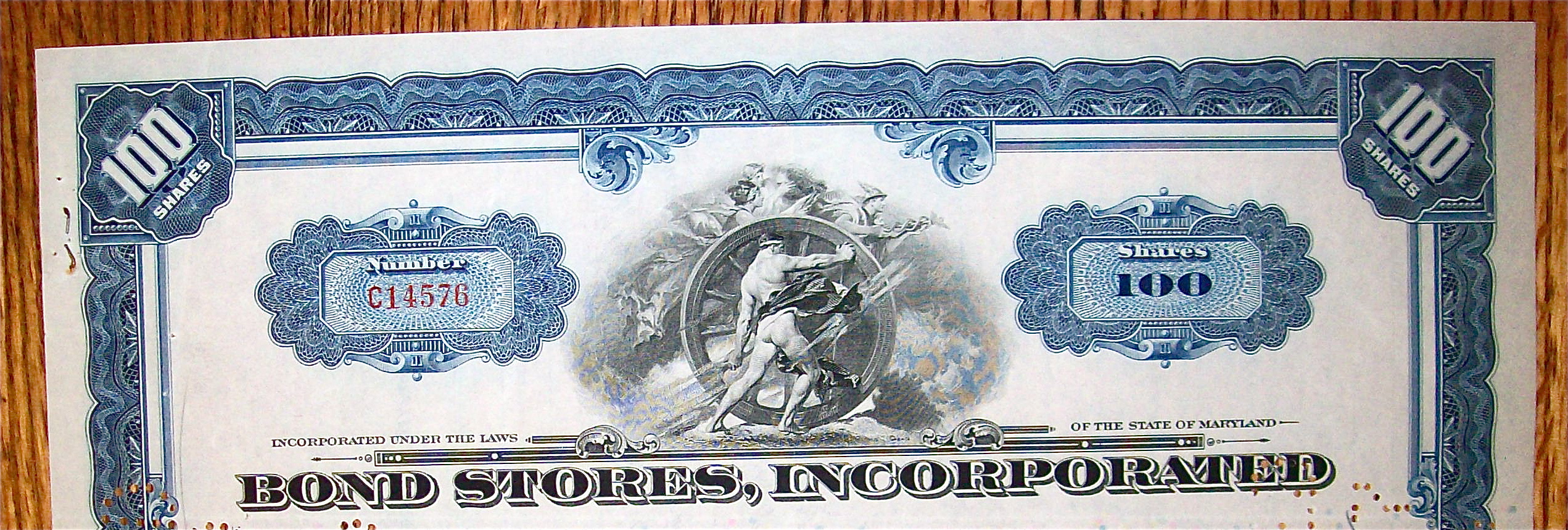 1945 Bond Stores Inc. Stock Certificate