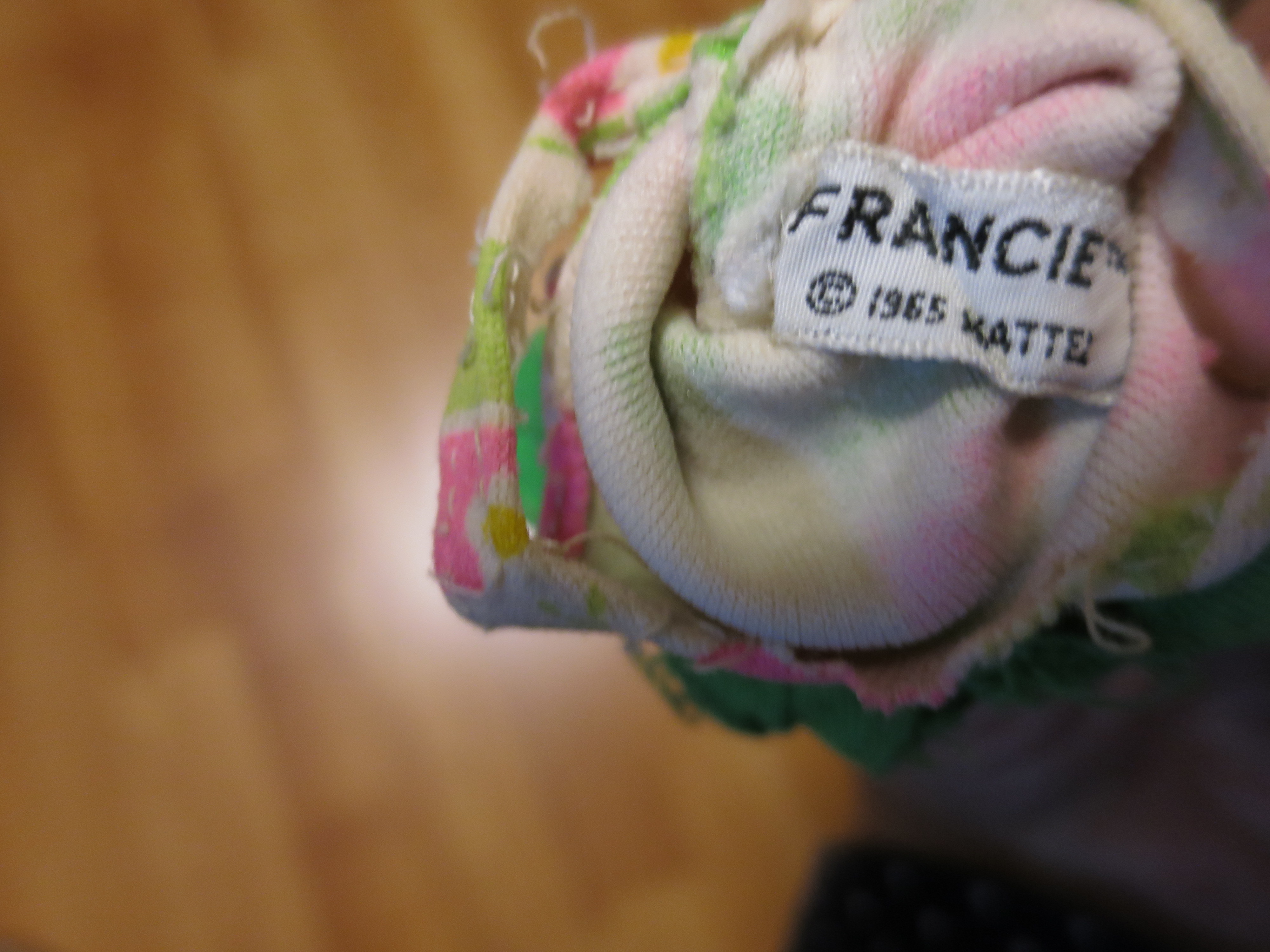 Francie doll Mattel bathing swim suit pink green daisy polyester