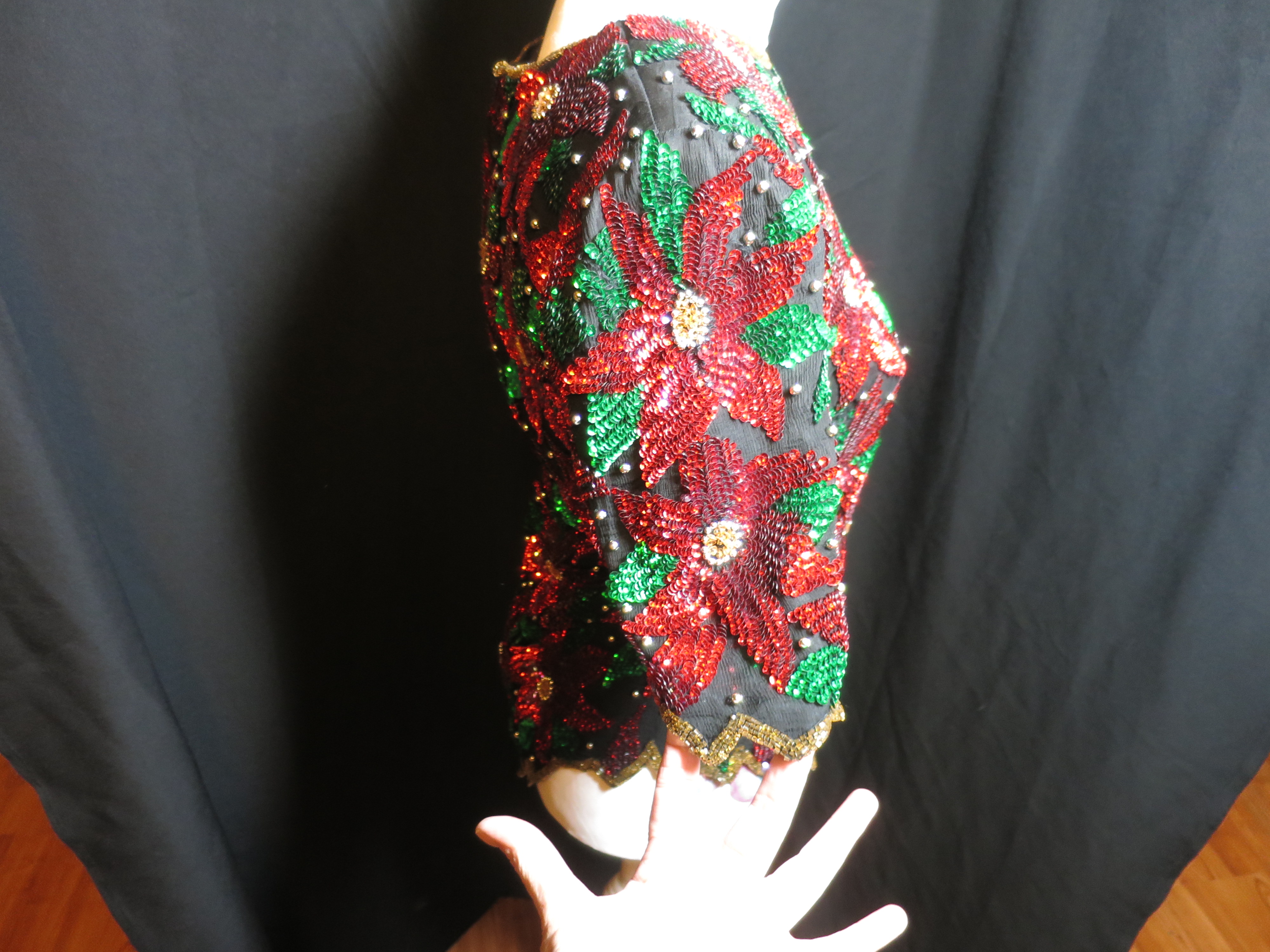 Lawrence Kazer Paris New York Poinsettia Blouse SMALL
