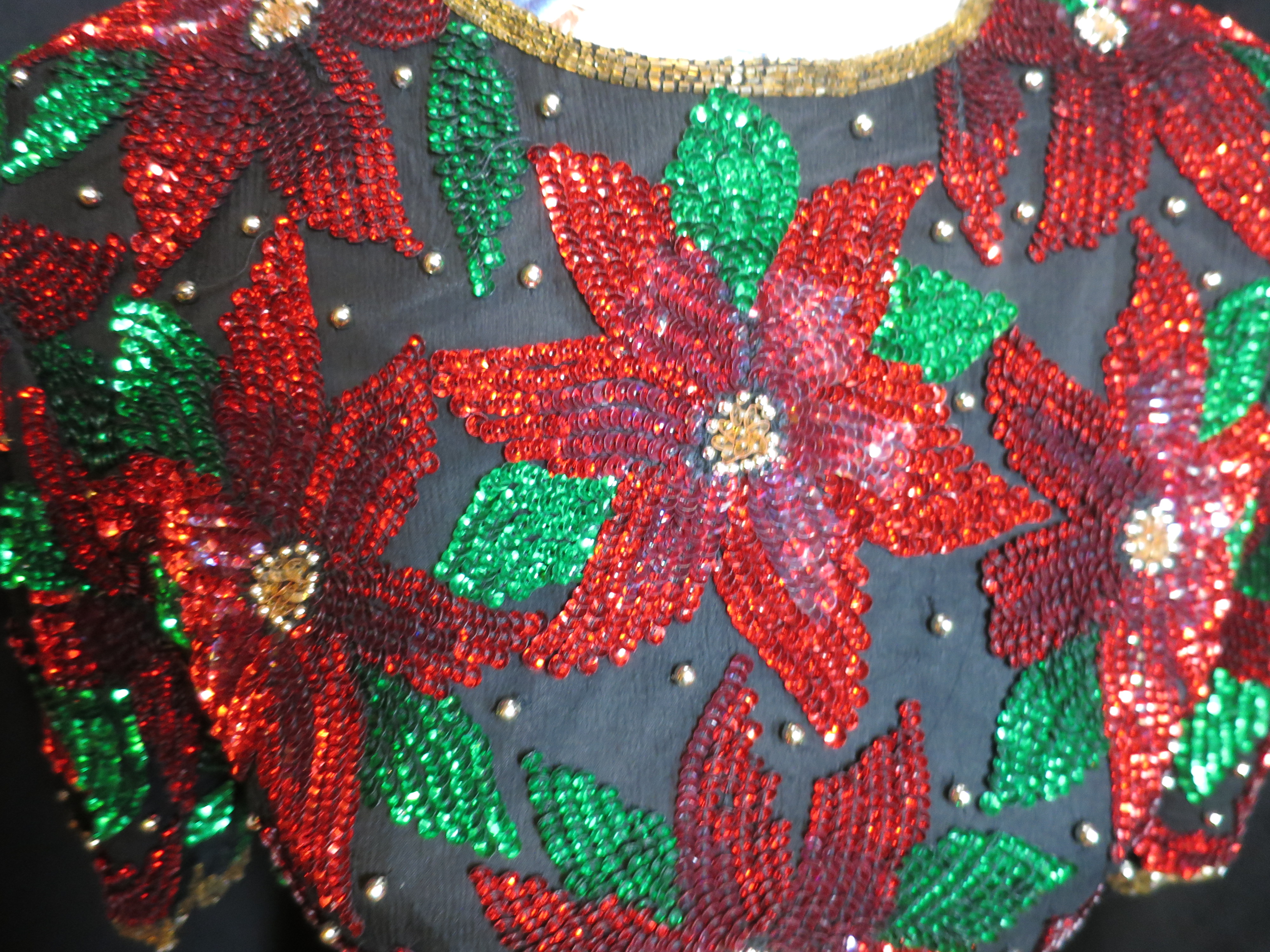 Lawrence Kazer Paris New York Poinsettia Blouse SMALL