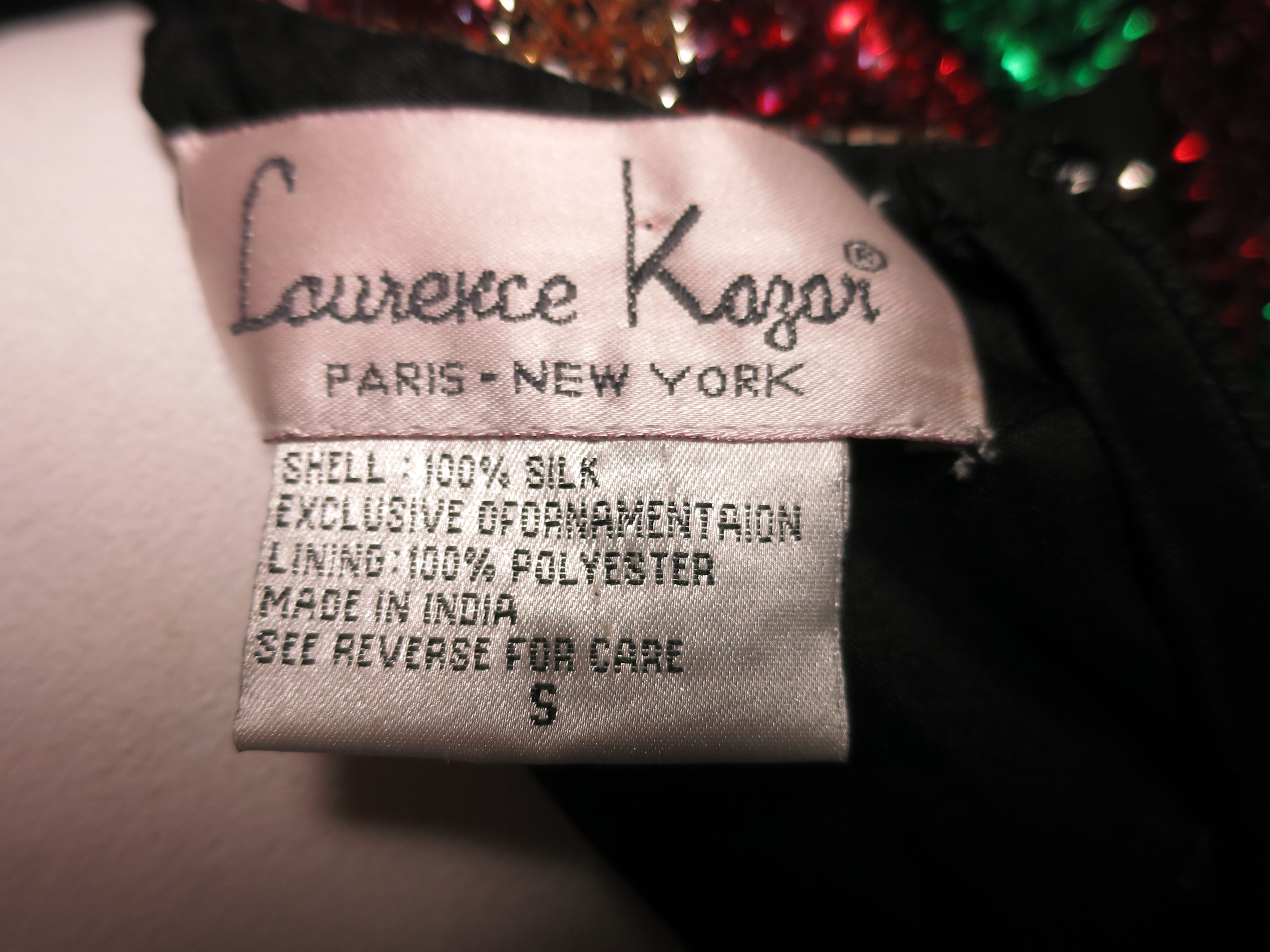 Lawrence Kazer Paris New York Poinsettia Blouse SMALL