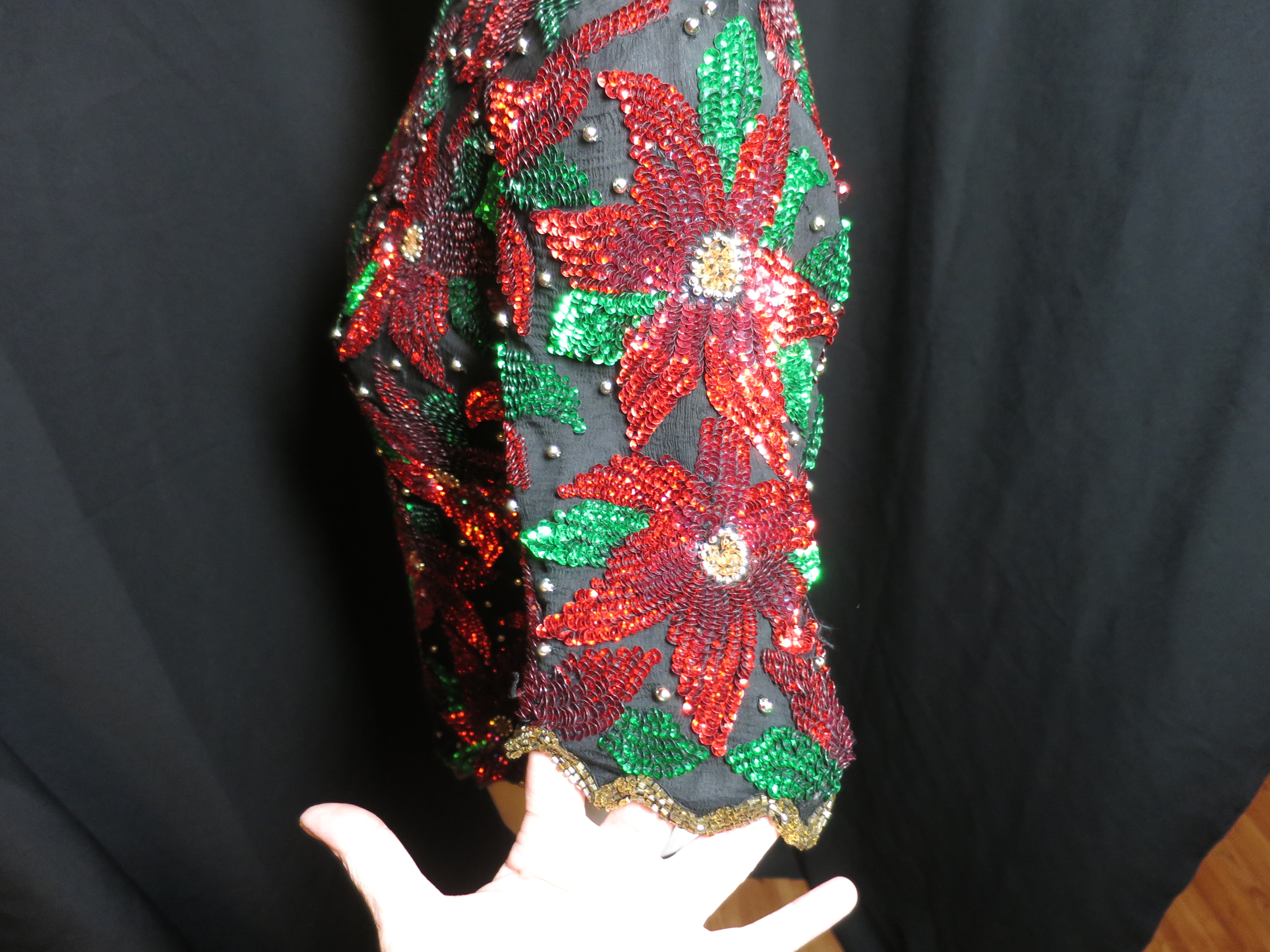 Lawrence Kazer Paris New York Poinsettia Blouse SMALL