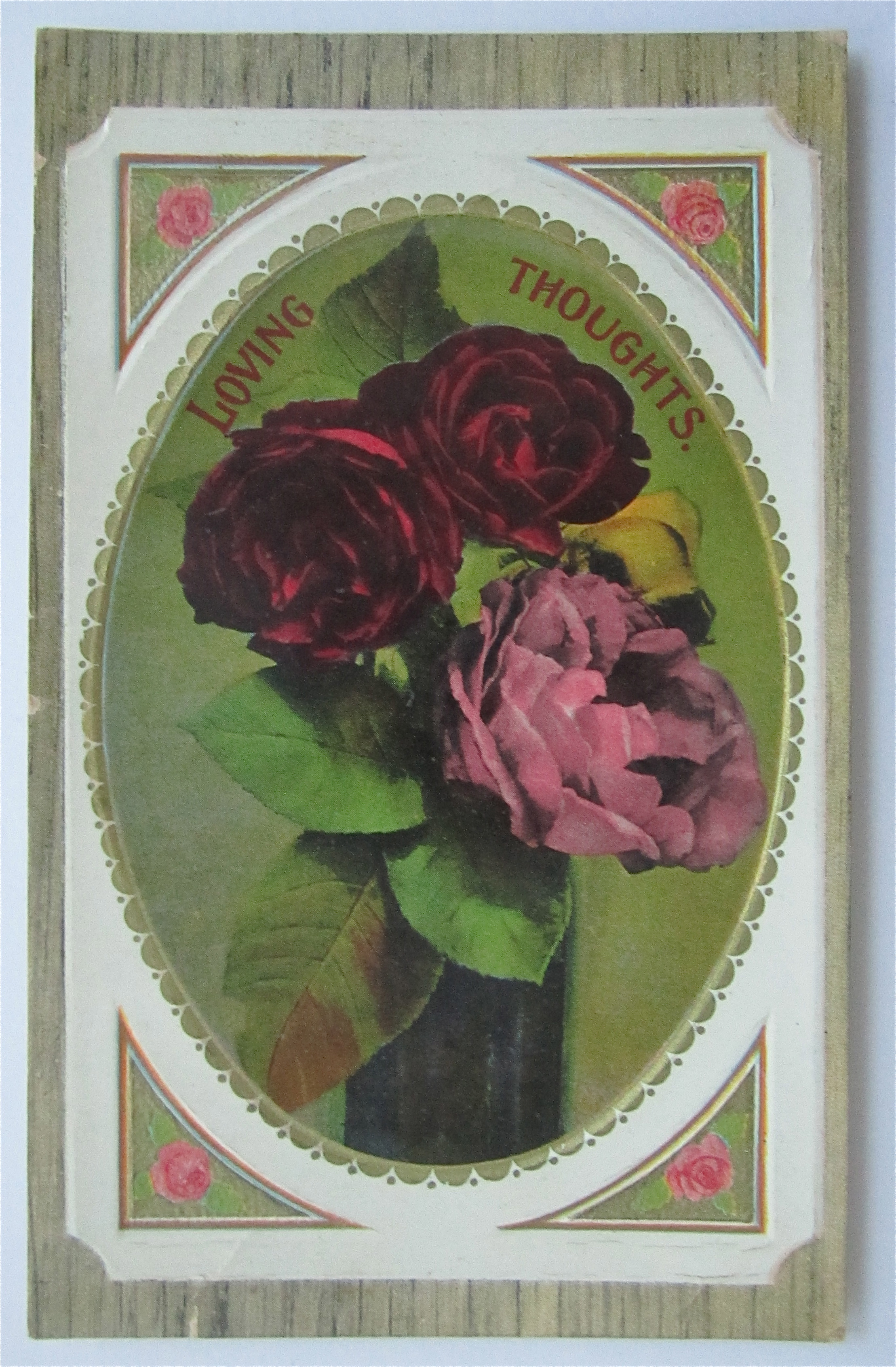 Red And Pink Roses Postcard (Loving Thoughts)
