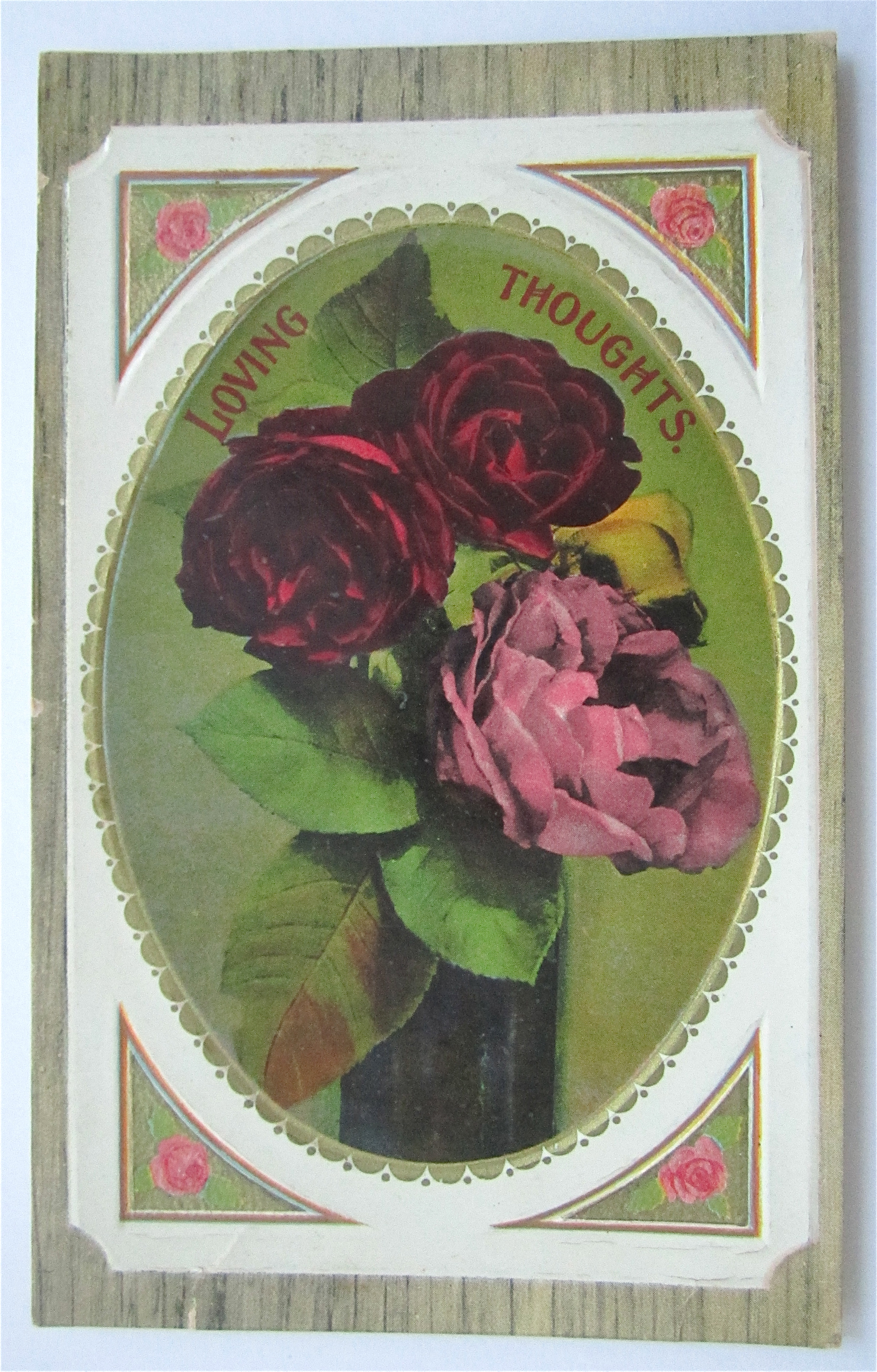 Red And Pink Roses Postcard (Loving Thoughts)