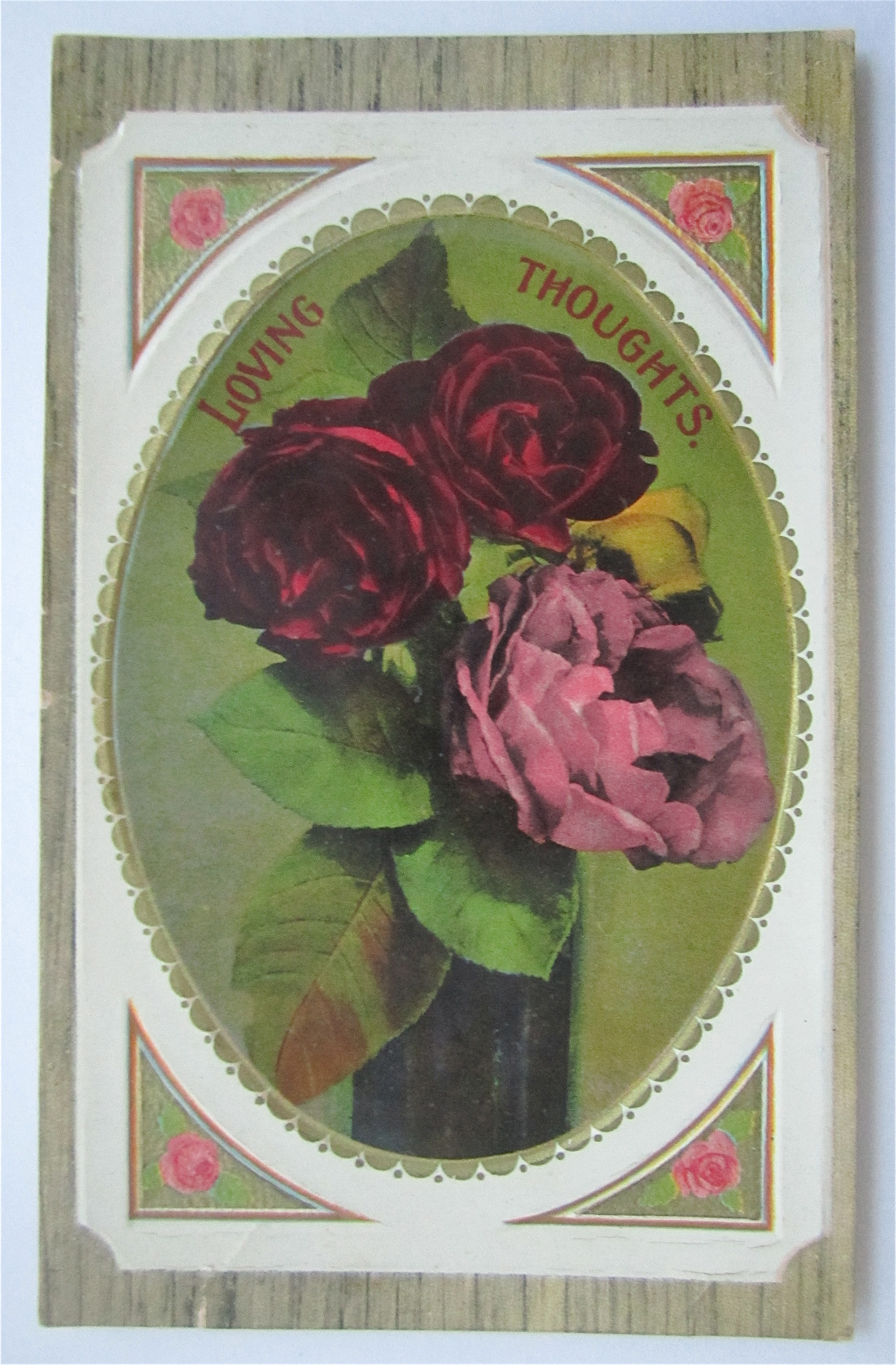 Red And Pink Roses Postcard (Loving Thoughts)
