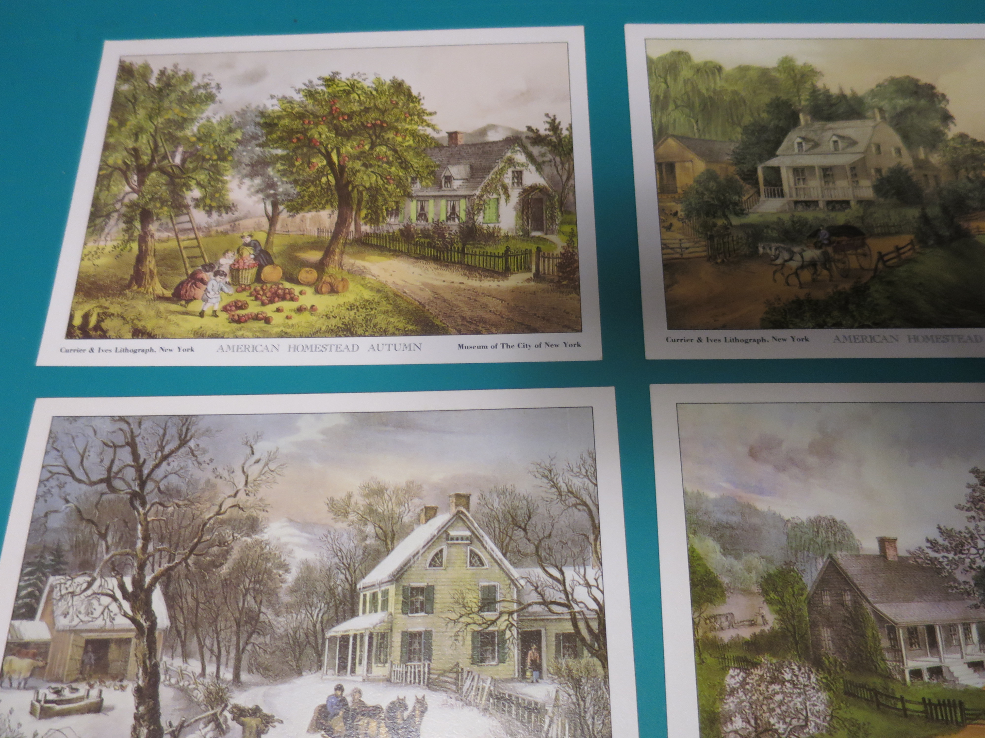 Currier and Ives Four Seasons lithographs
