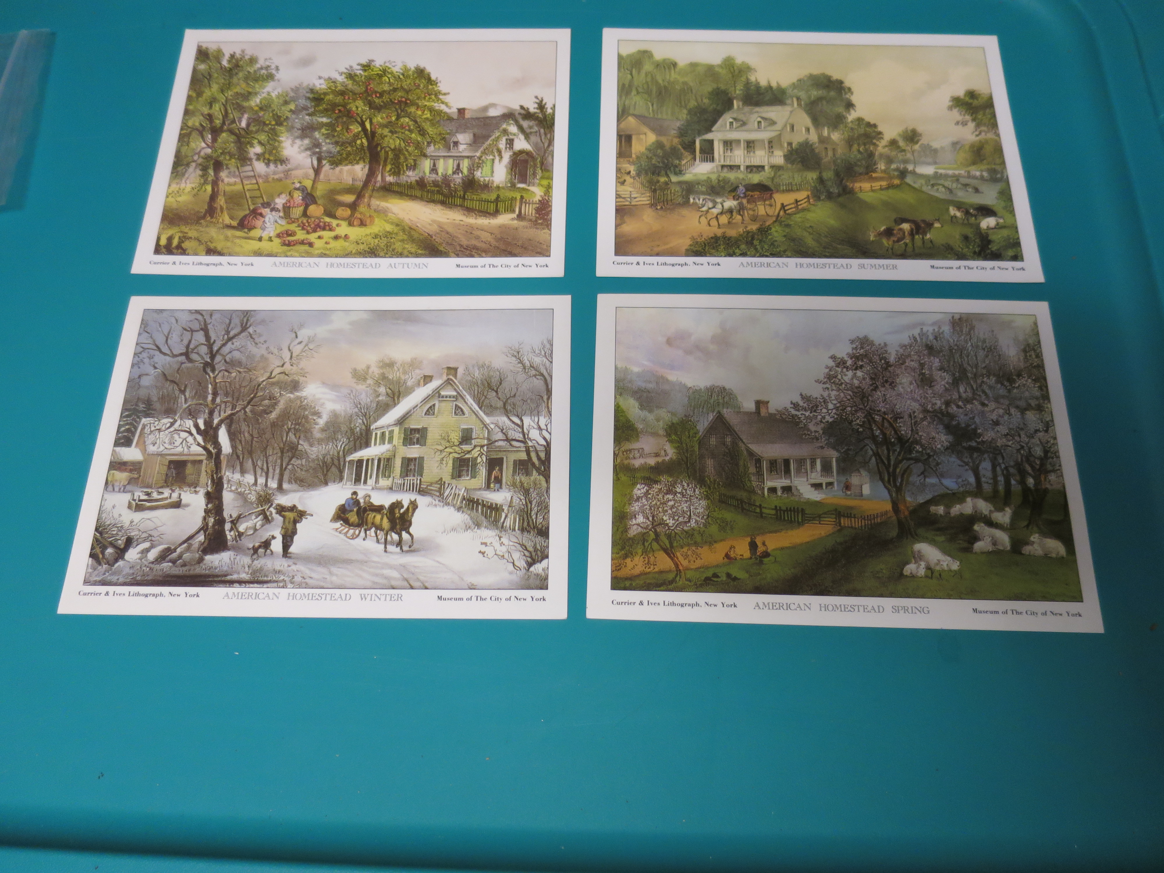 Currier and Ives Four Seasons lithographs