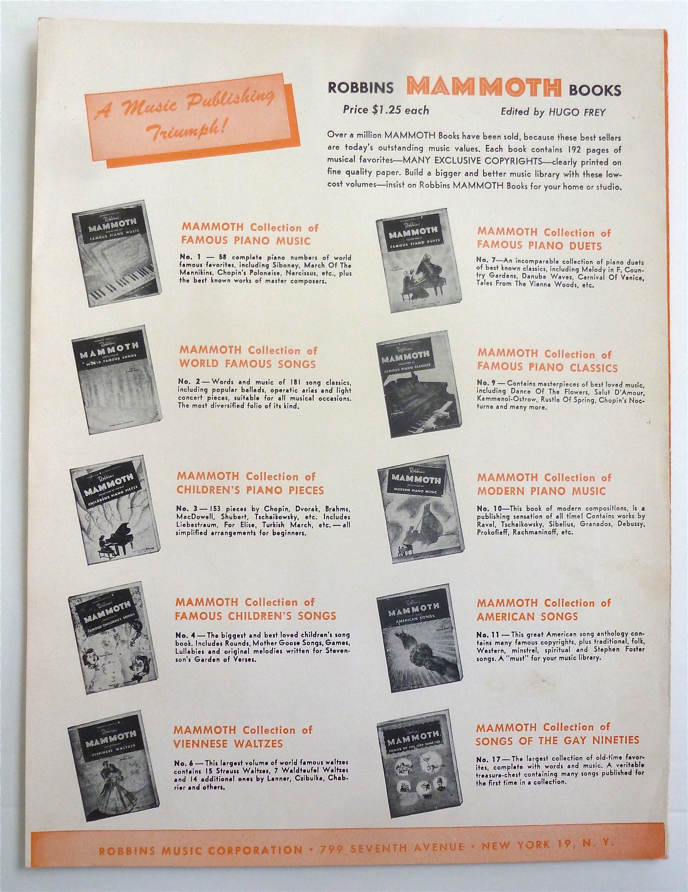 Sheet Music For 1950 Toot, Toot, Tootsie