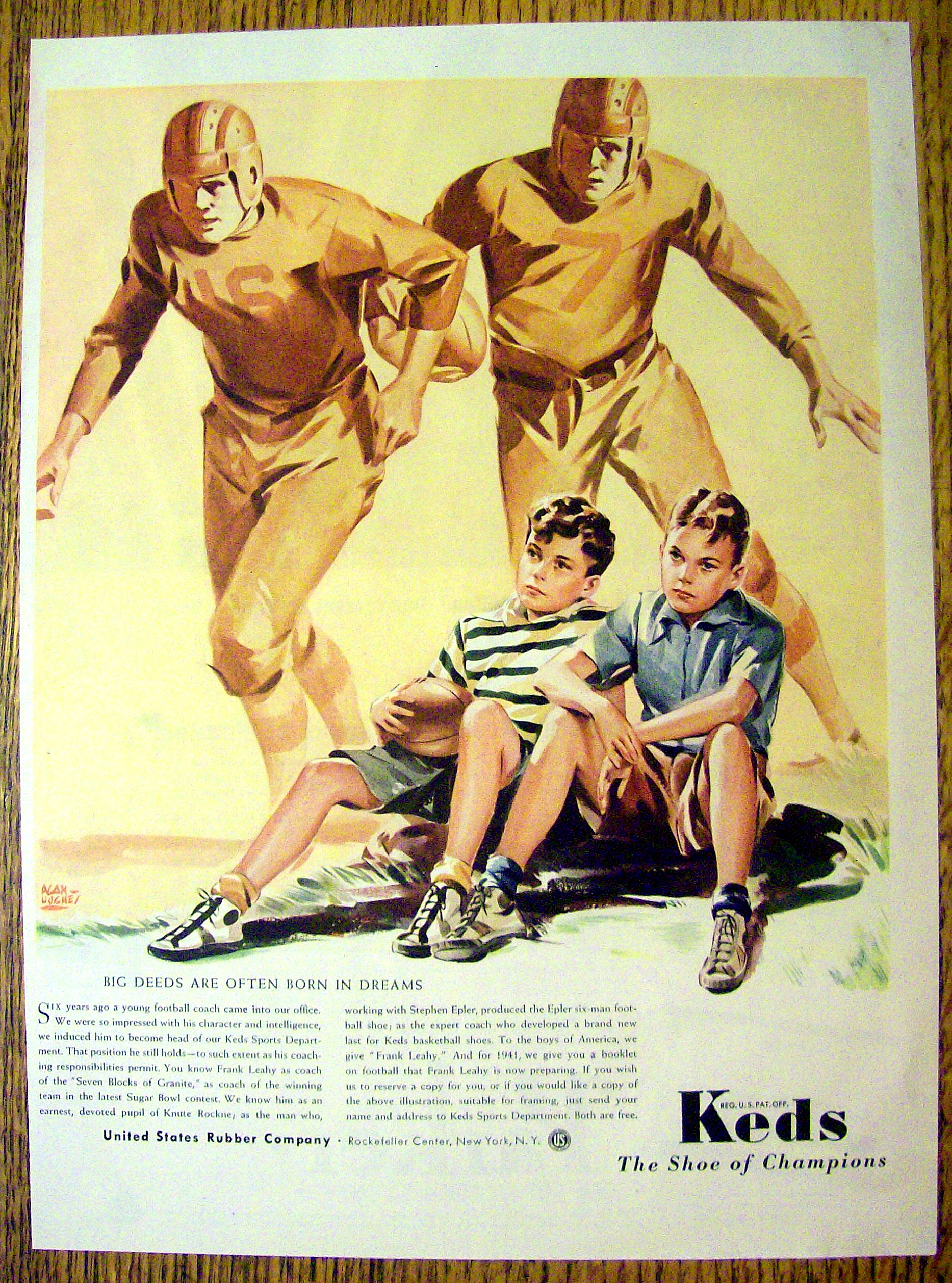 1941 Keds Shoes of Champions with 2 Boys Sitting Down