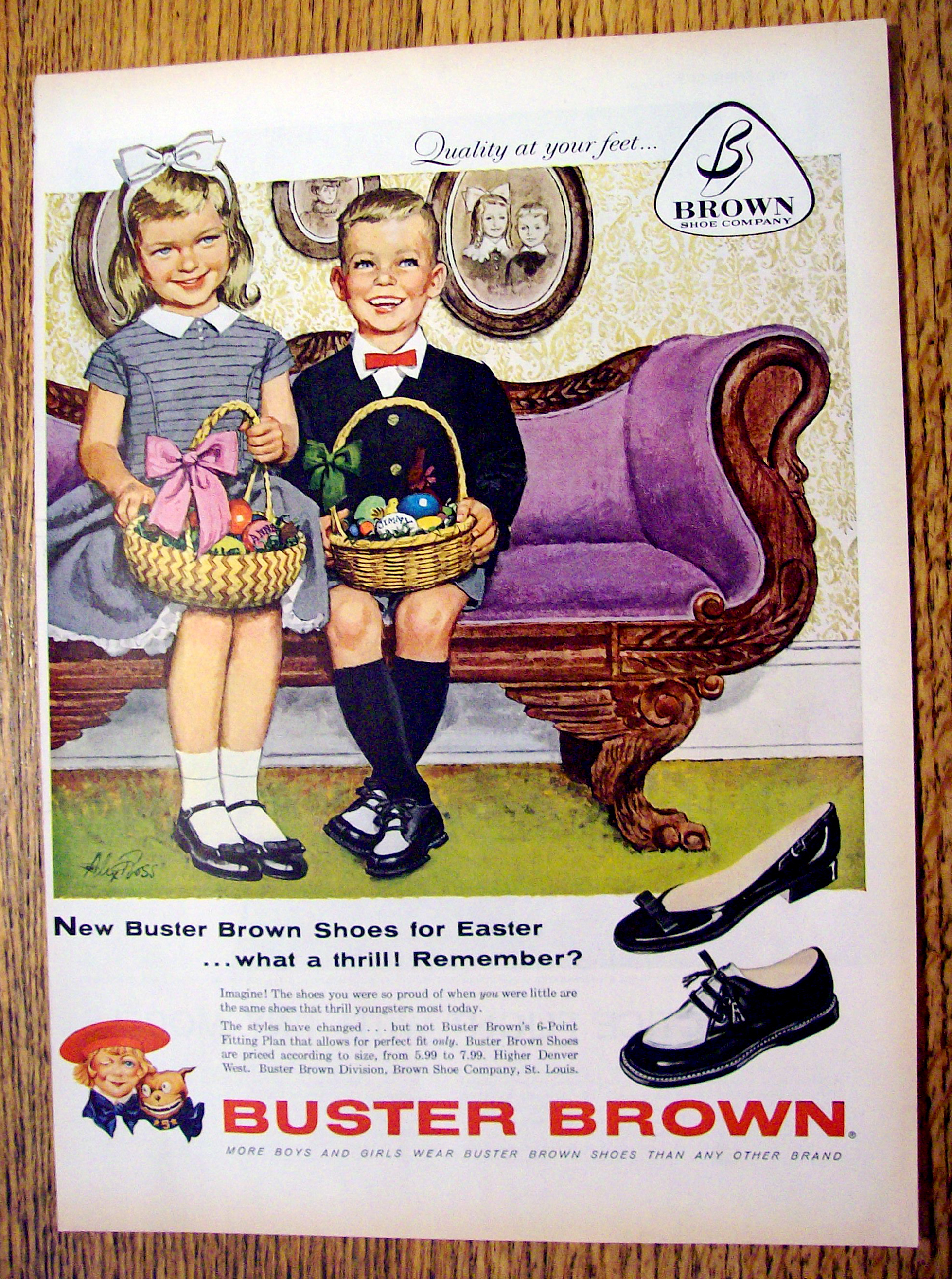 Vintage Ad: 1959 Buster Brown Shoes By Alex Ross