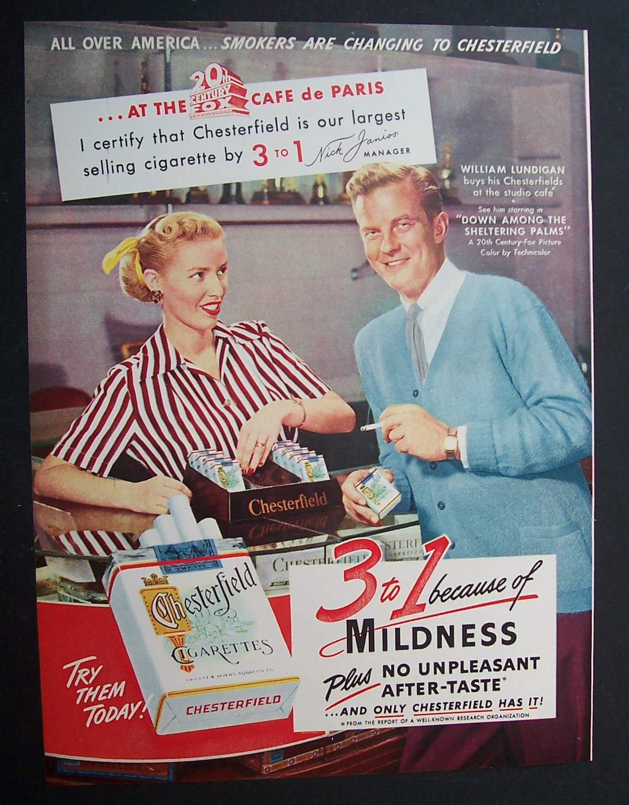 1952  Chesterfield  Cigarettes  with  William  Lundigan