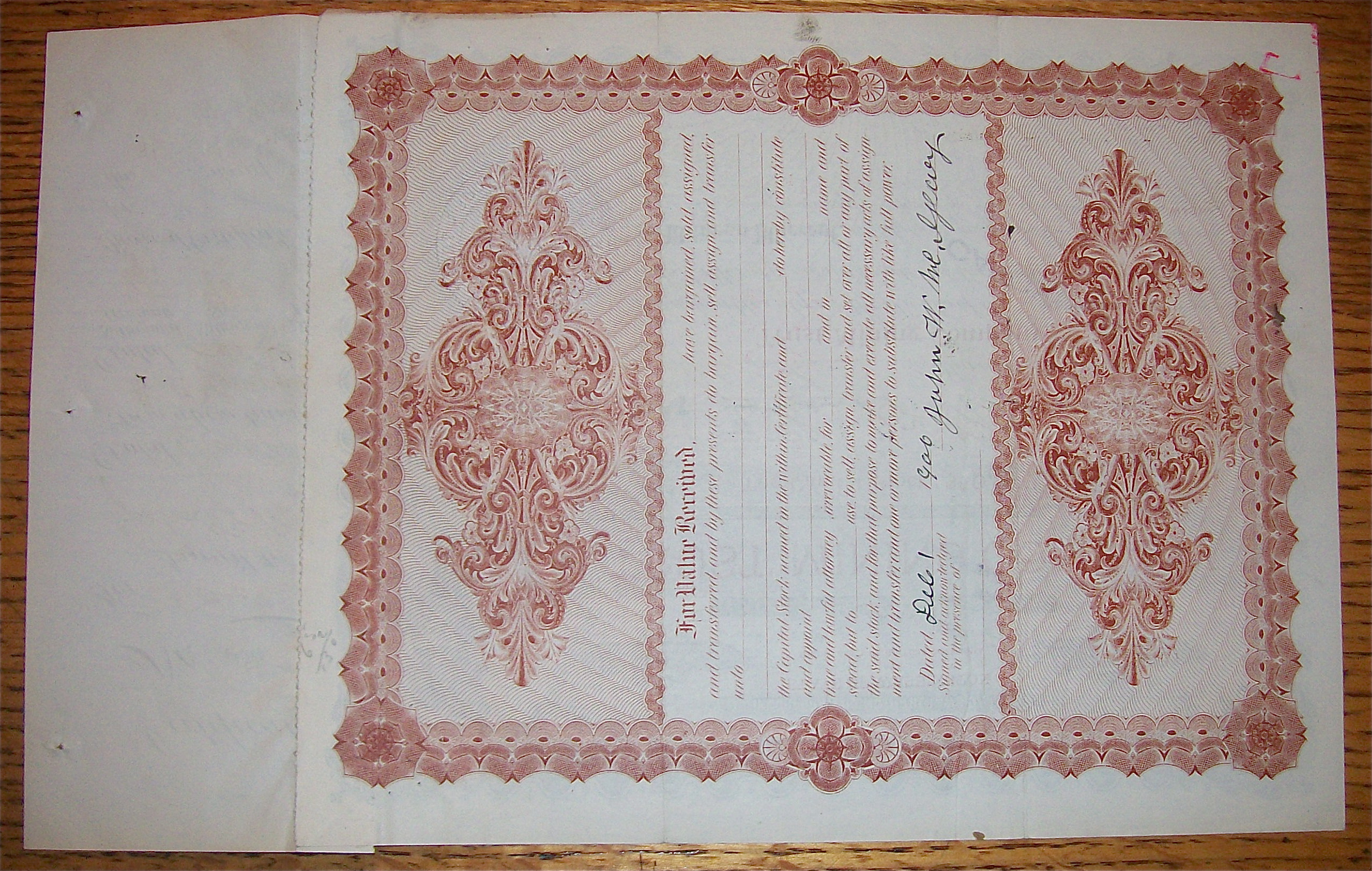 1898 Trust Mining Company Stock Certificate