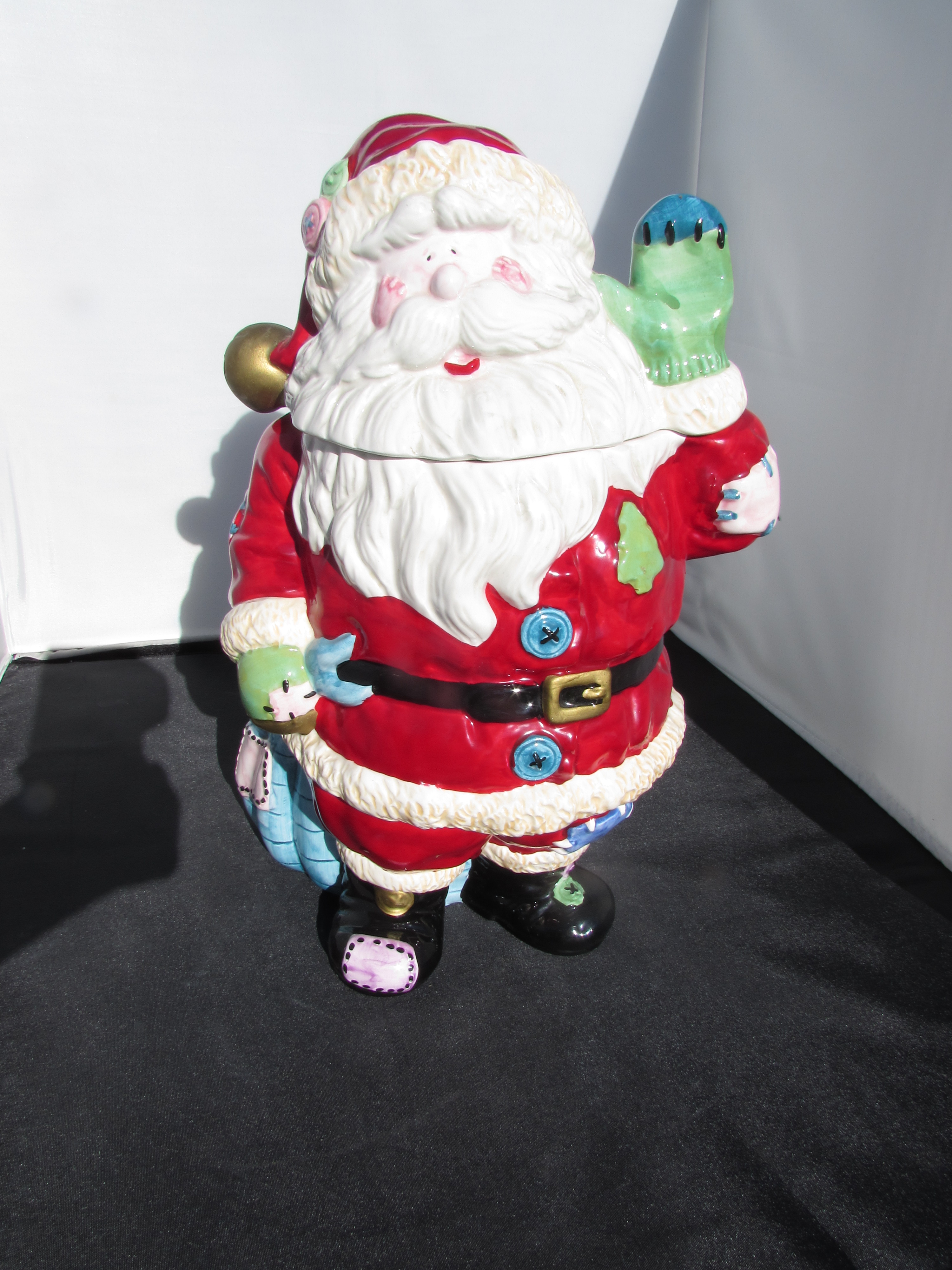Santa Hallmark Patchwork Cookie Jar Evensons Dolomite