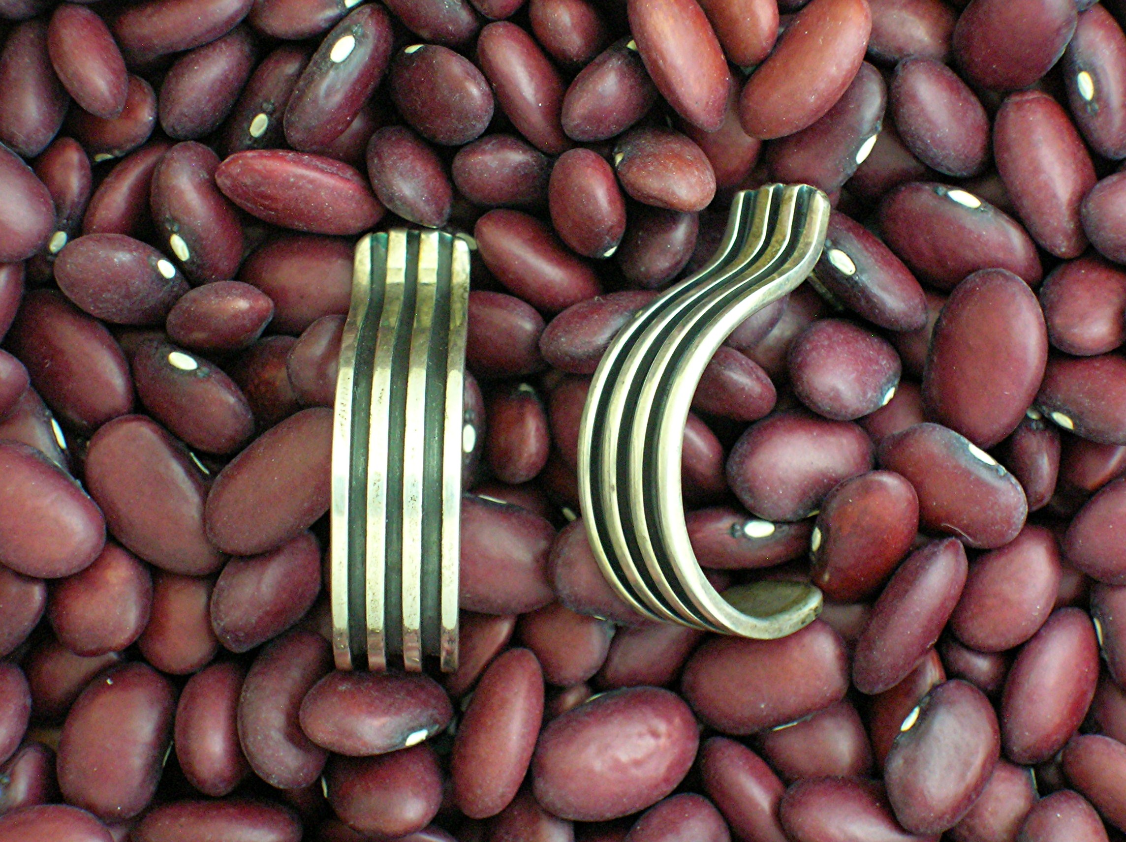 Contemporary Signed Sterling Silver Earrings