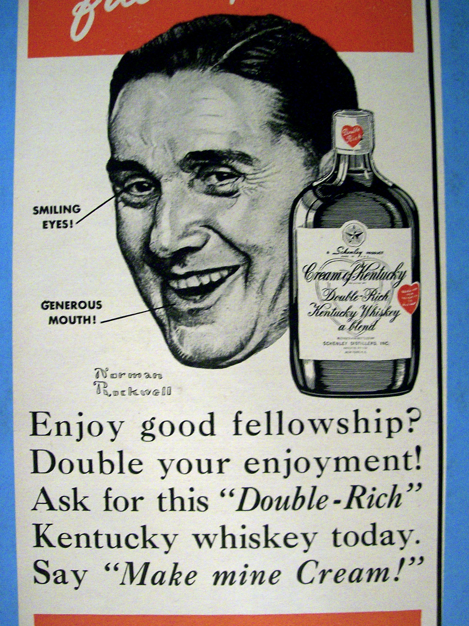 1949 Cream Of Kentucky w/Man By Norman Rockwell
