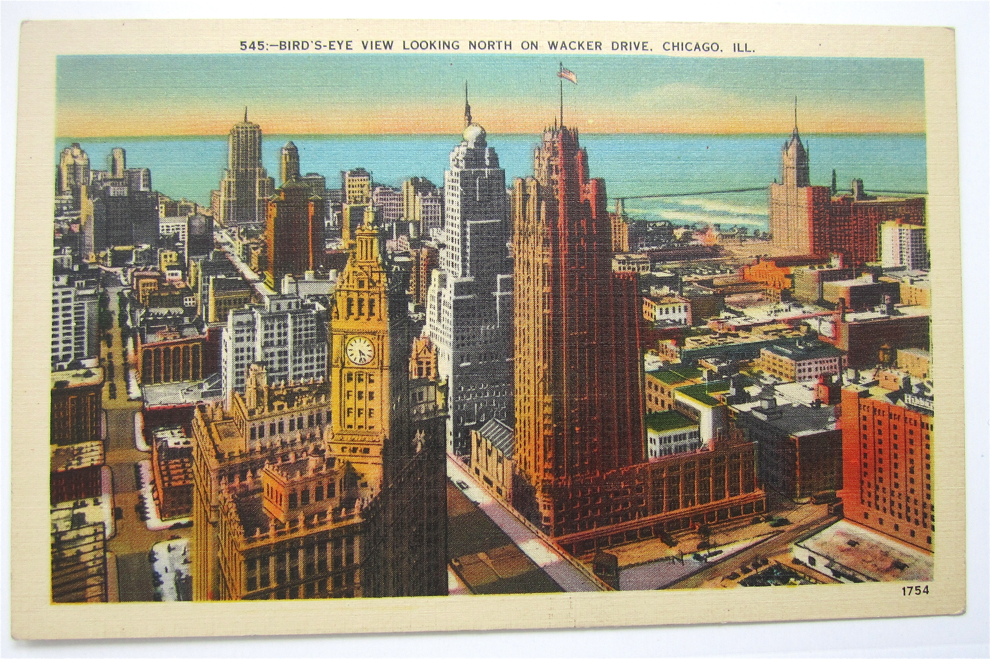Bird's Eye View Looking North On Wacker Dr Postcard