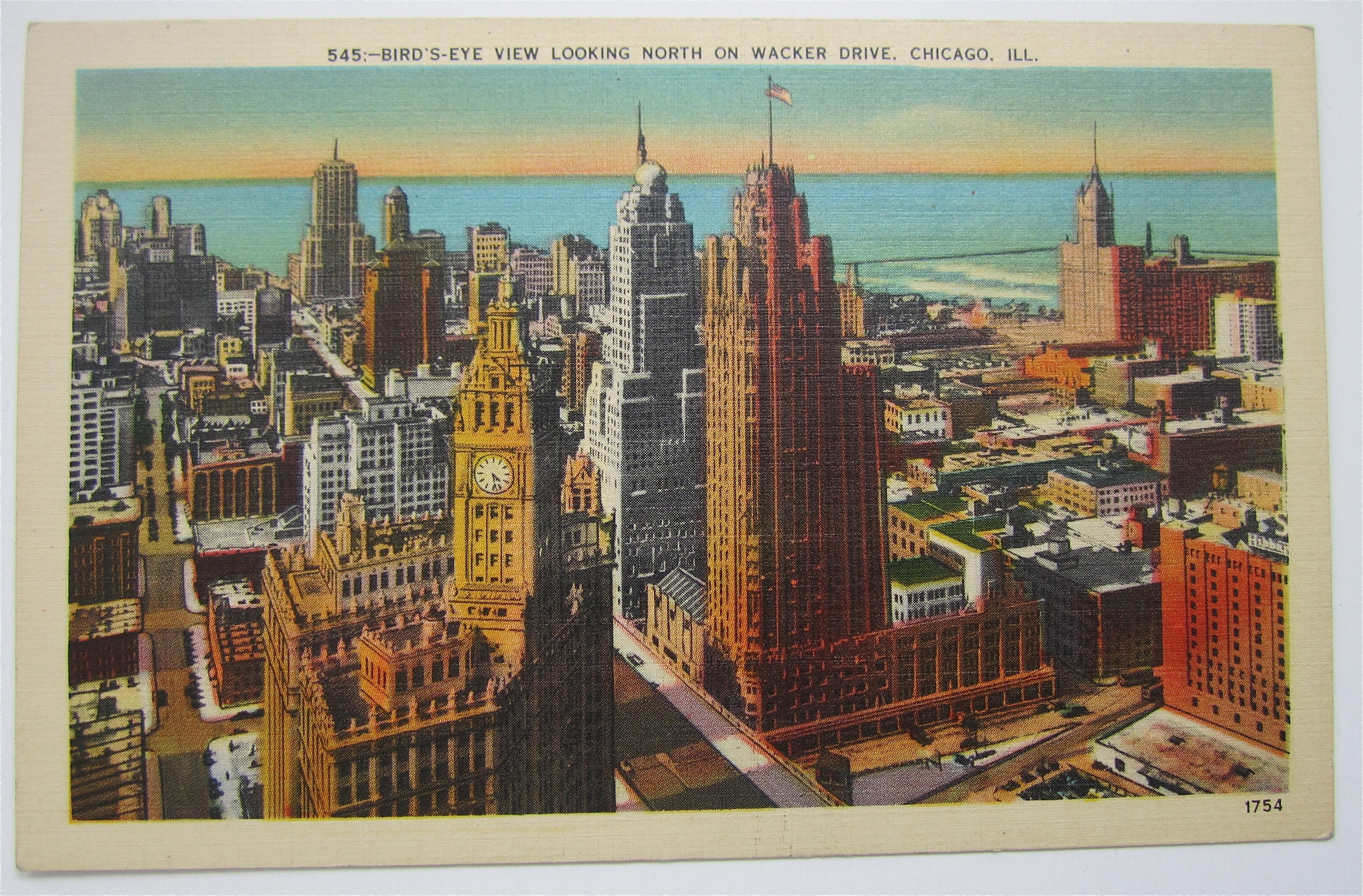 Bird's Eye View Looking North On Wacker Dr Postcard